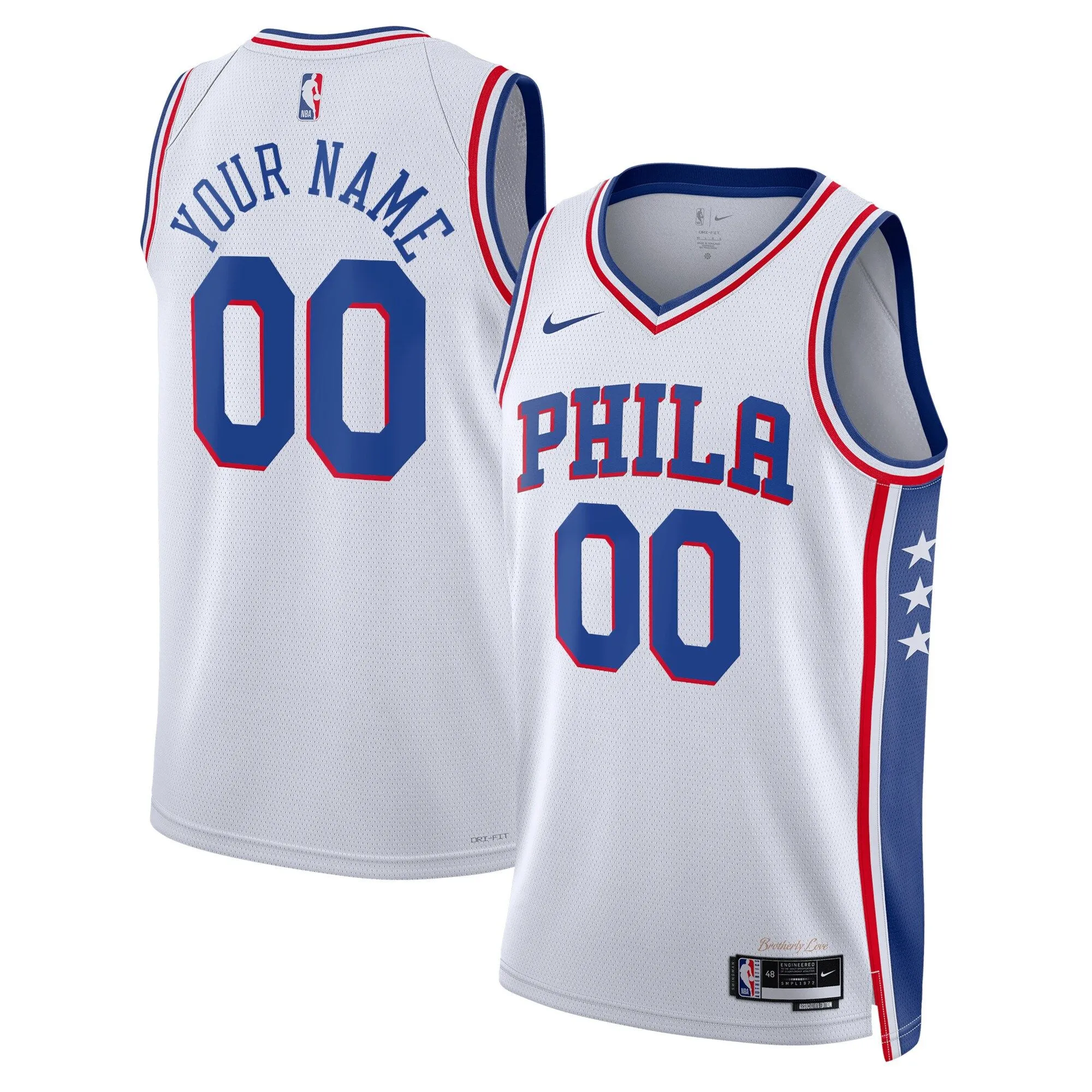 Philadelphia 76ers  Unisex 2022/23 Swingman Custom Jersey White - Association Edition