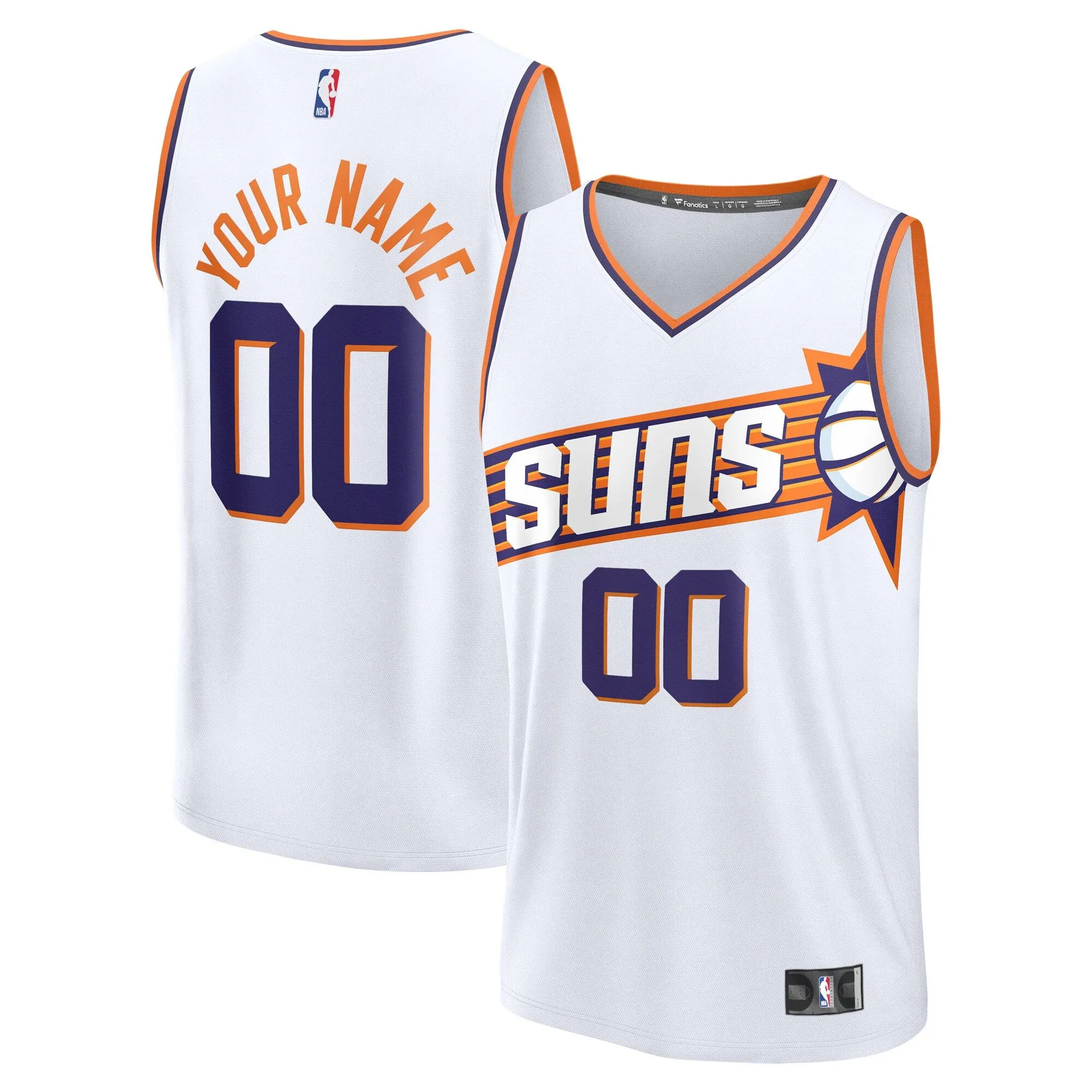 Phoenix Suns Fanatics Branded Custom Fast Break Jersey - White - Association Edition