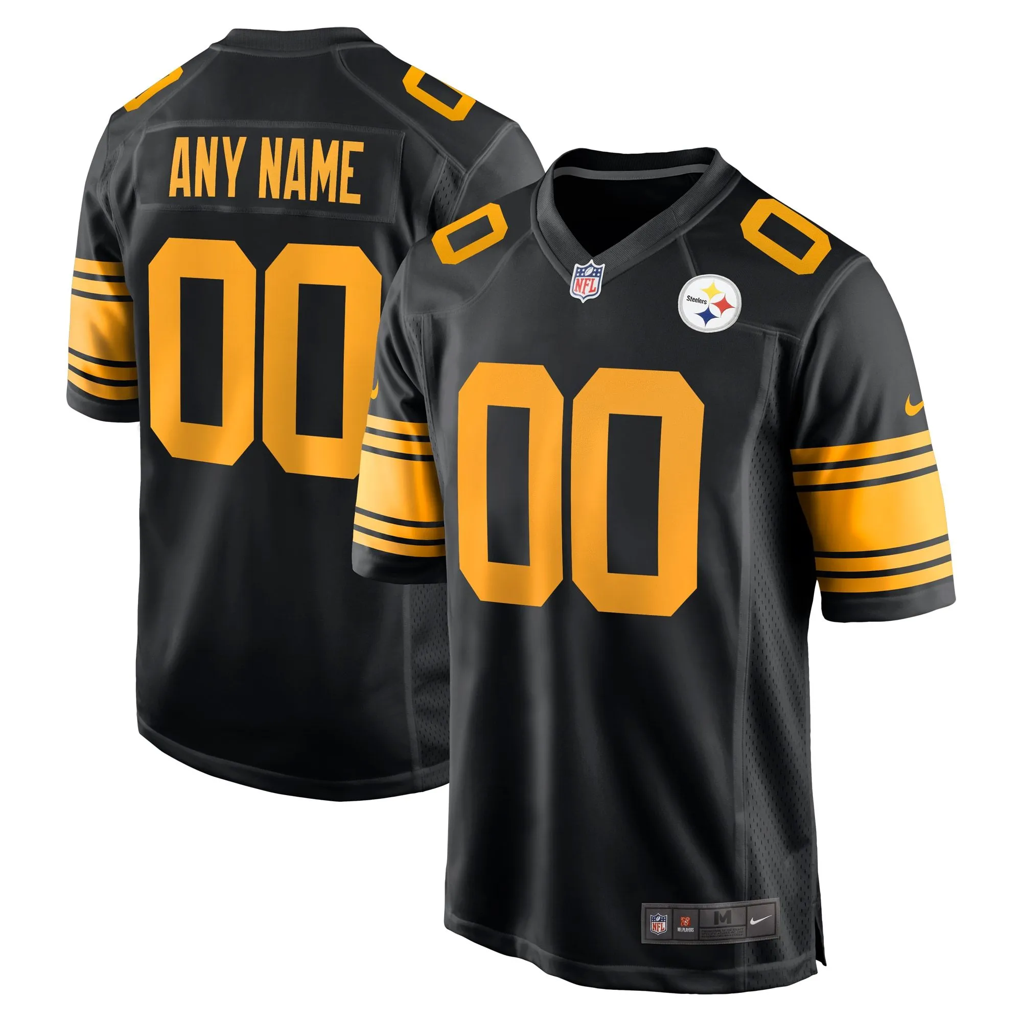 Pittsburgh Steelers  Alternate Custom Game Jersey - Black