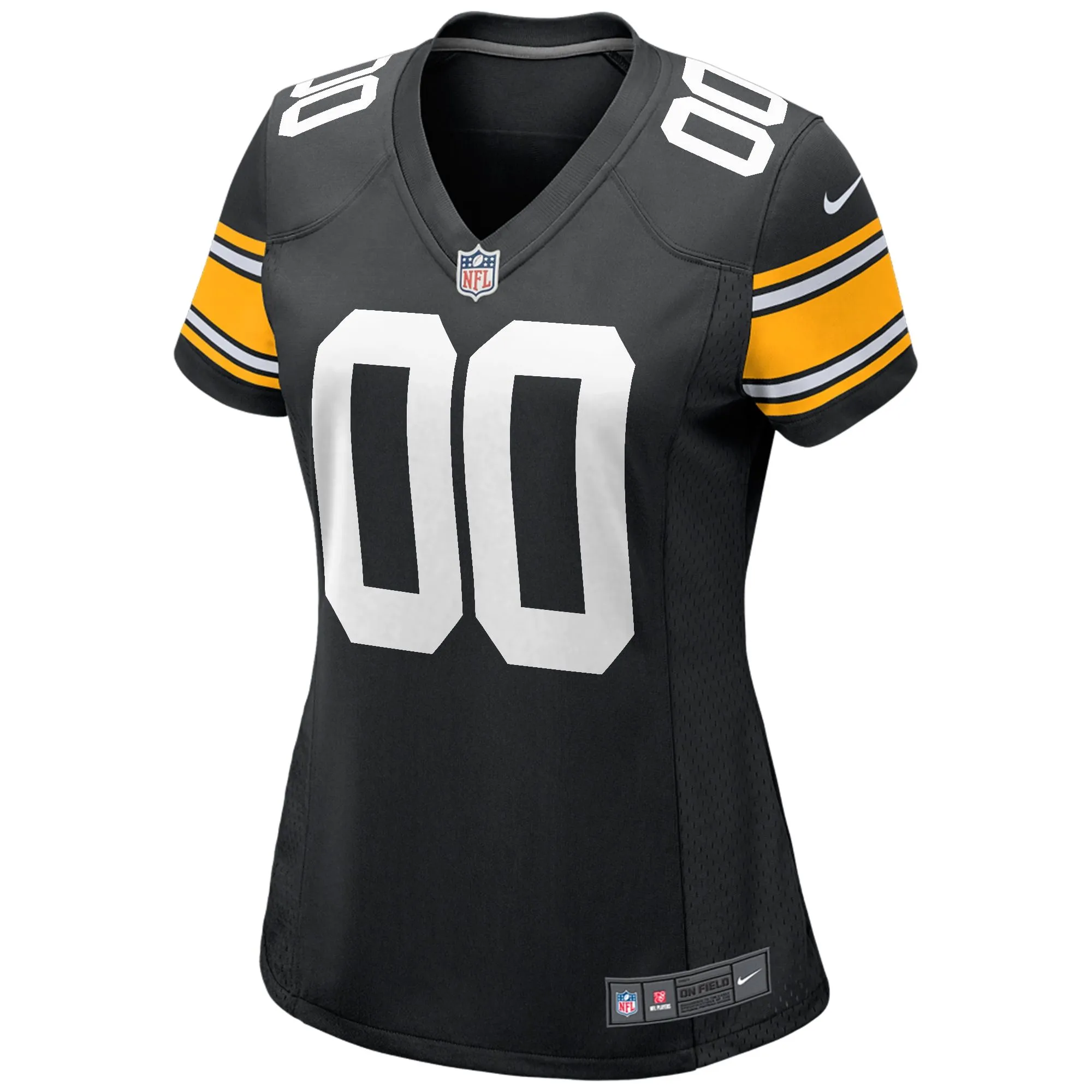 Pittsburgh Steelers  Women's Alternate Custom Game Jersey - Black