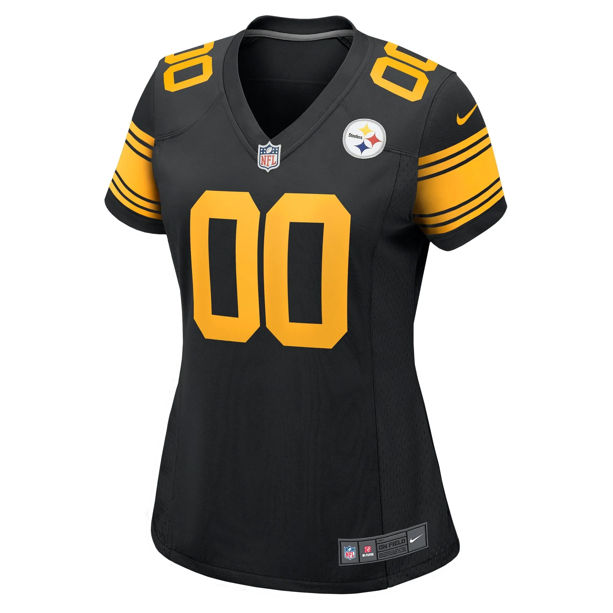 Pittsburgh Steelers  Women's Alternate Custom Game Jersey - Black