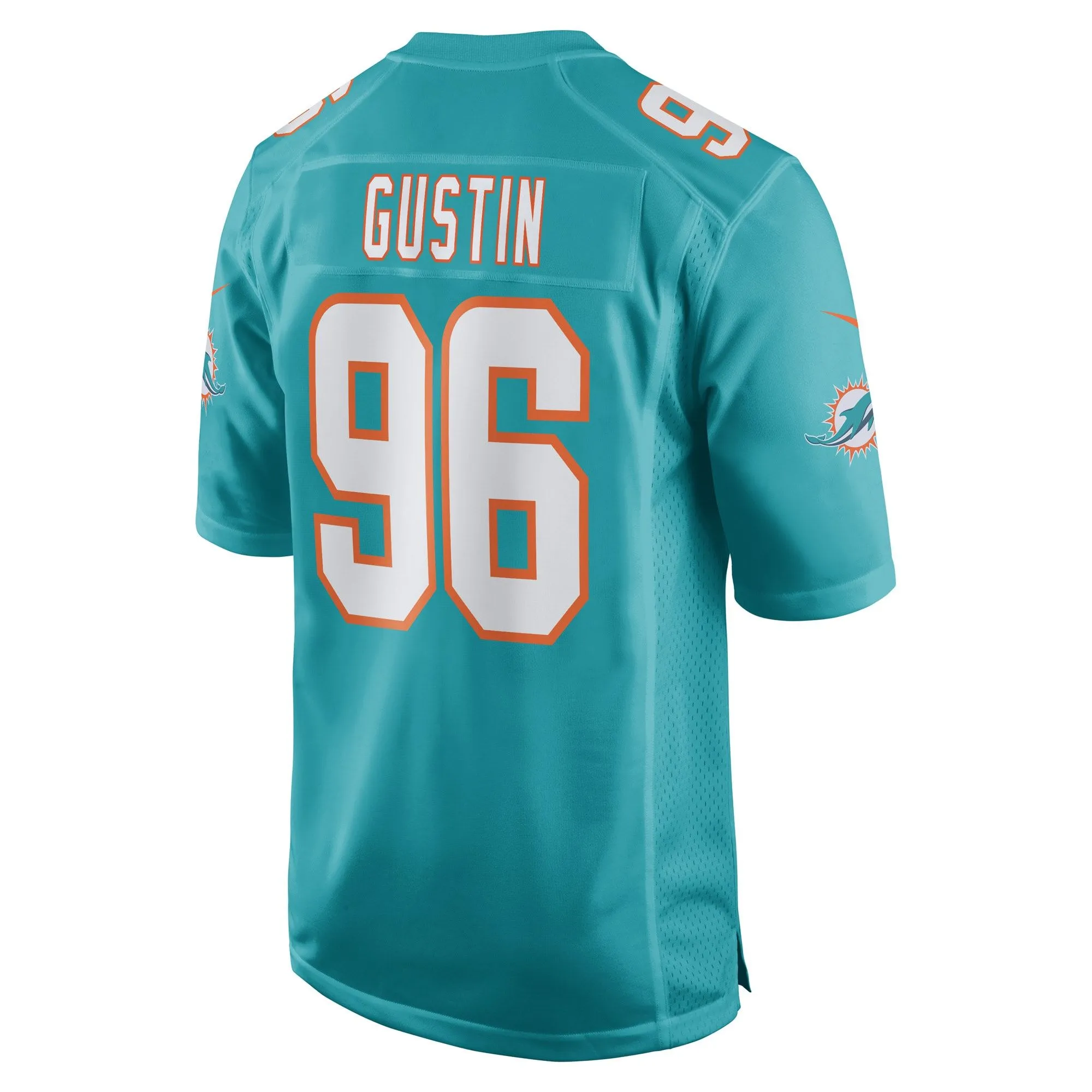 Porter Gustin Miami Dolphins  Game Player Jersey - Aqua