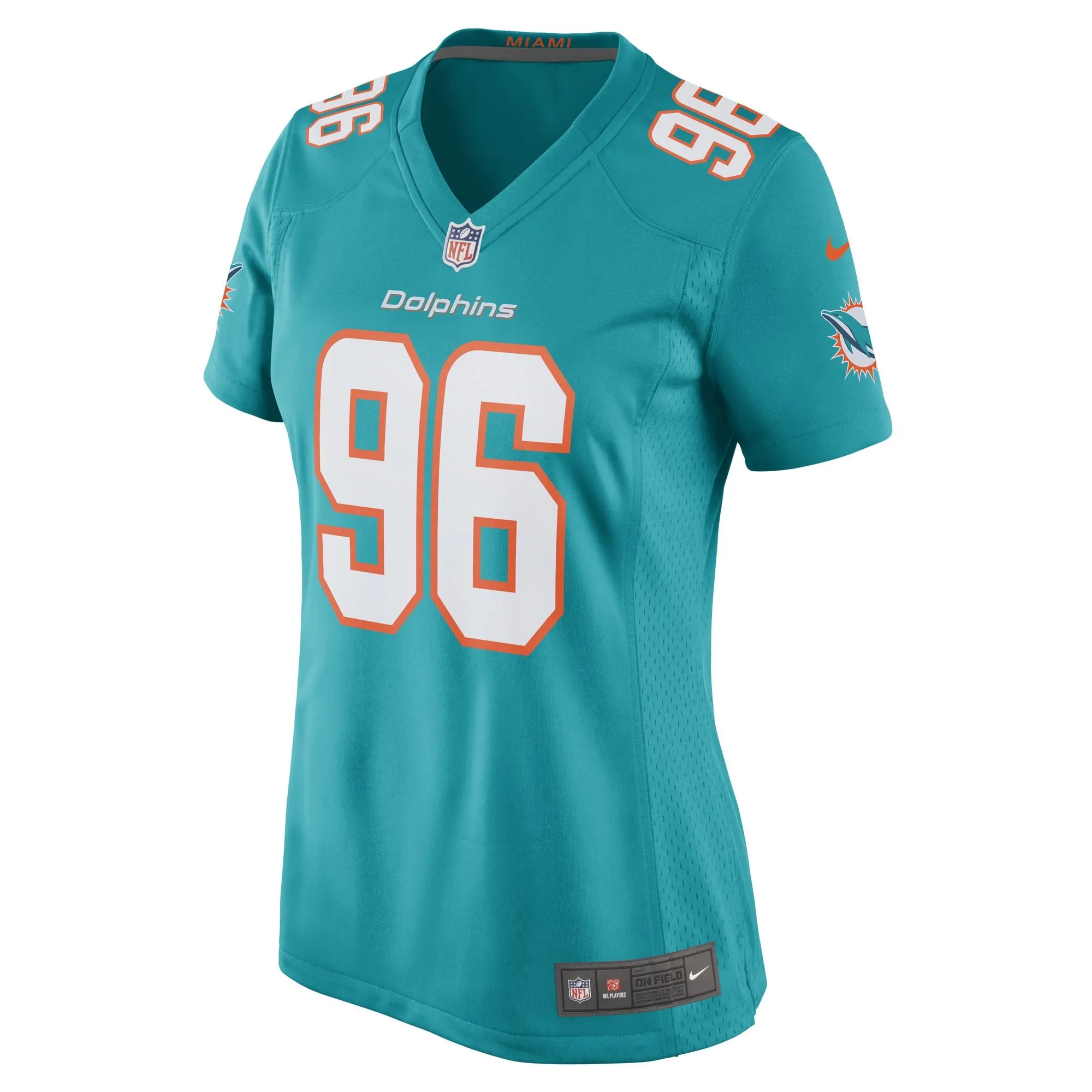 Porter Gustin Miami Dolphins  Women's Game Player Jersey - Aqua