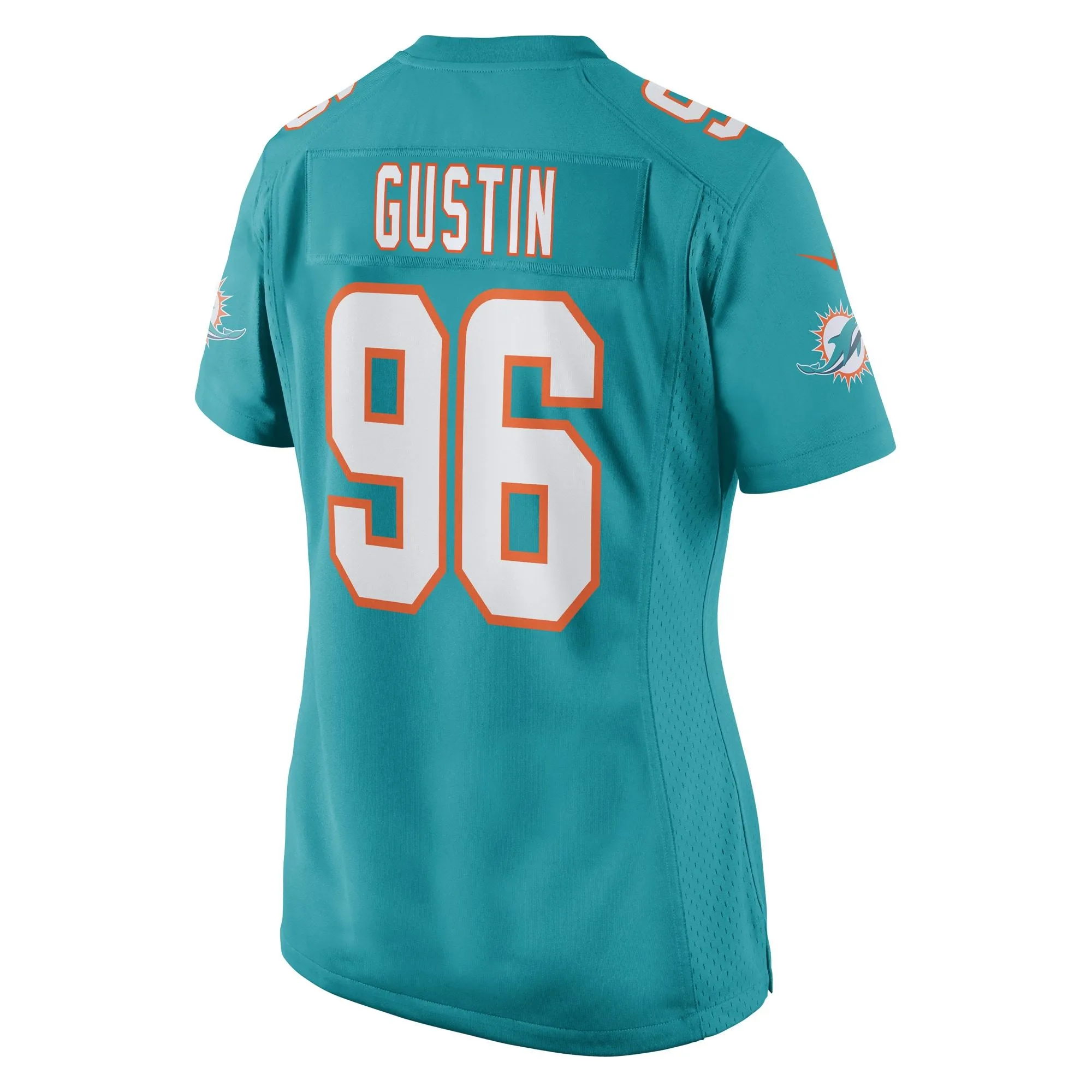 Porter Gustin Miami Dolphins  Women's Game Player Jersey - Aqua