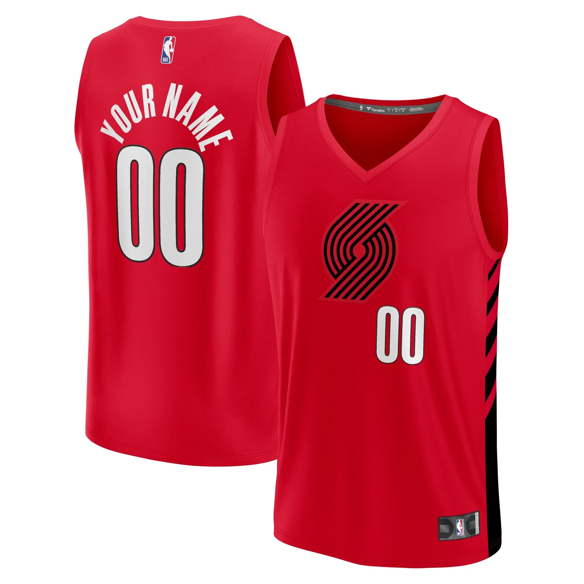 Portland Trail Blazers Fanatics Branded  Fast Break Custom Replica Jersey - Red - Statement Edition