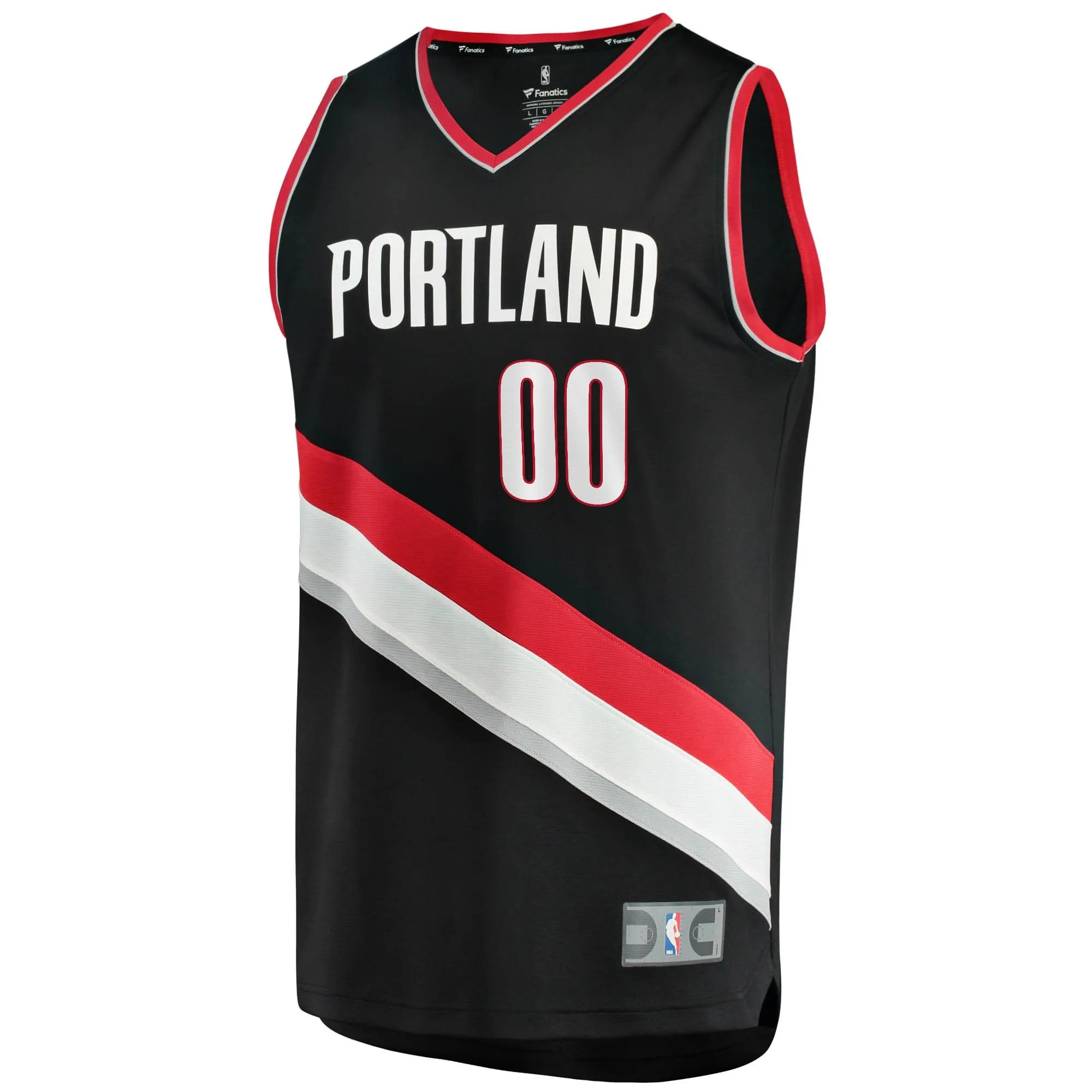 Portland Trail Blazers Fanatics Branded Youth Fast Break Custom Replica Jersey Black - Icon Edition