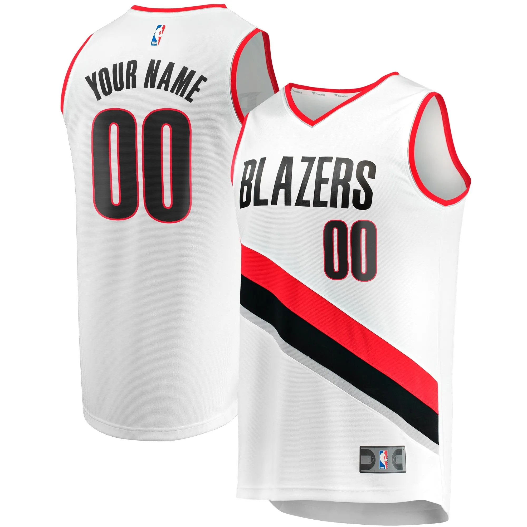 Portland Trail Blazers Fanatics Branded Youth Fast Break Replica Custom Jersey - Association Edition - White