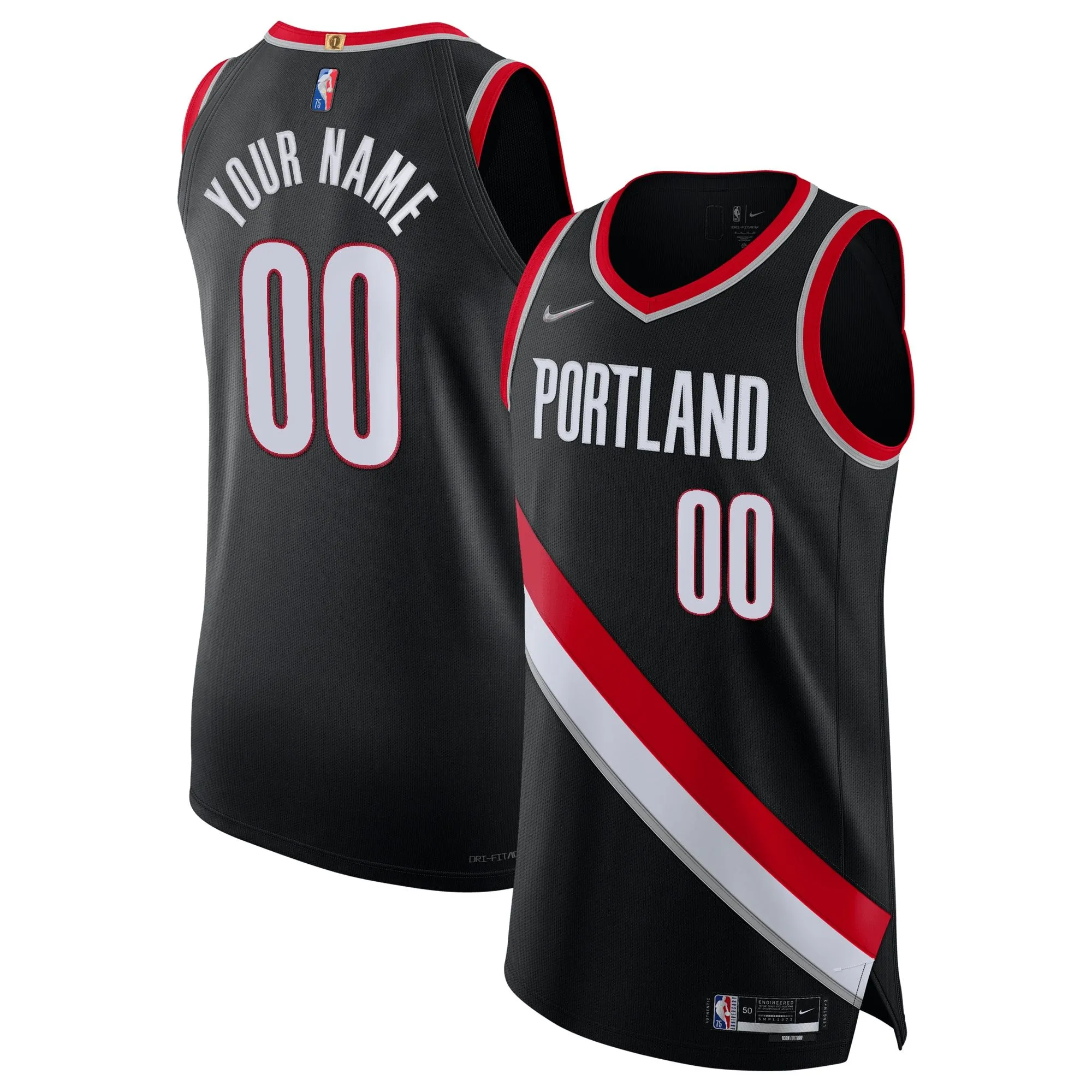 Portland Trail Blazers  2021/22 Diamond  Custom Jersey - Icon Edition - Black