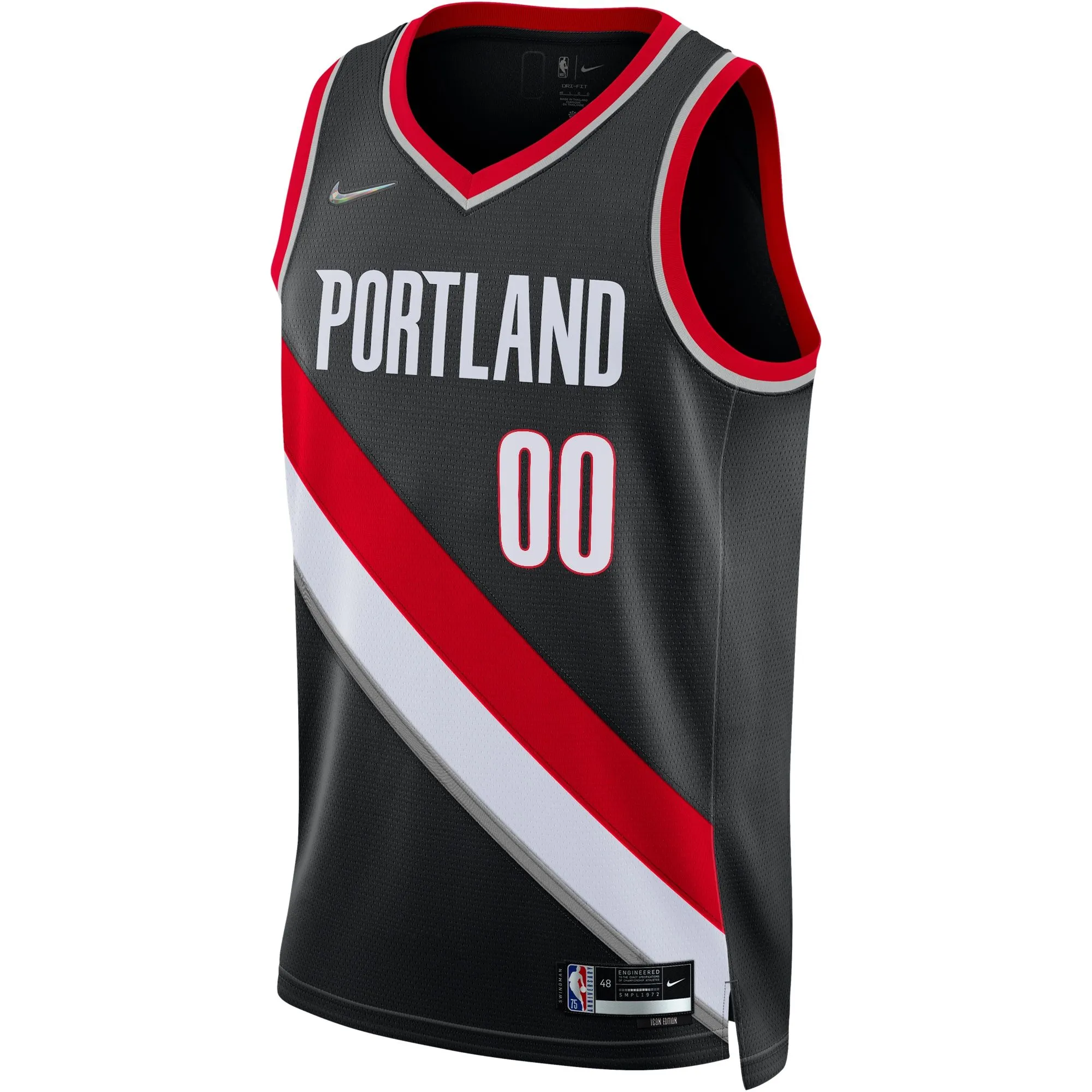 Portland Trail Blazers  2021/22 Diamond Swingman Custom Jersey - Icon Edition - Black