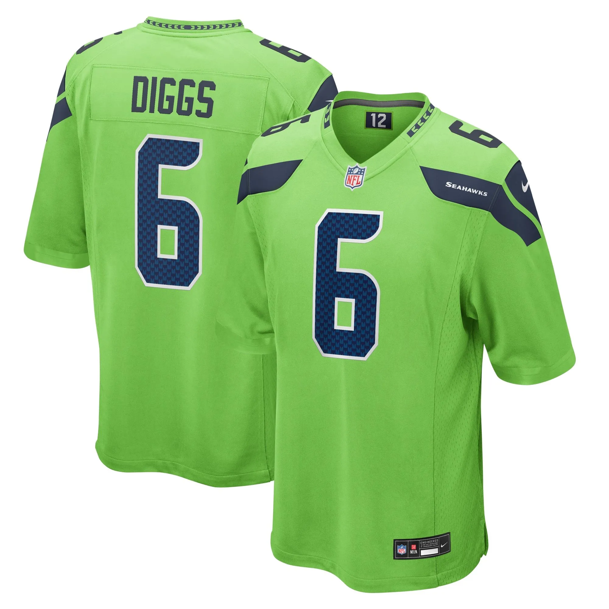 Quandre Diggs Seattle Seahawks   Game Jersey - Neon Green