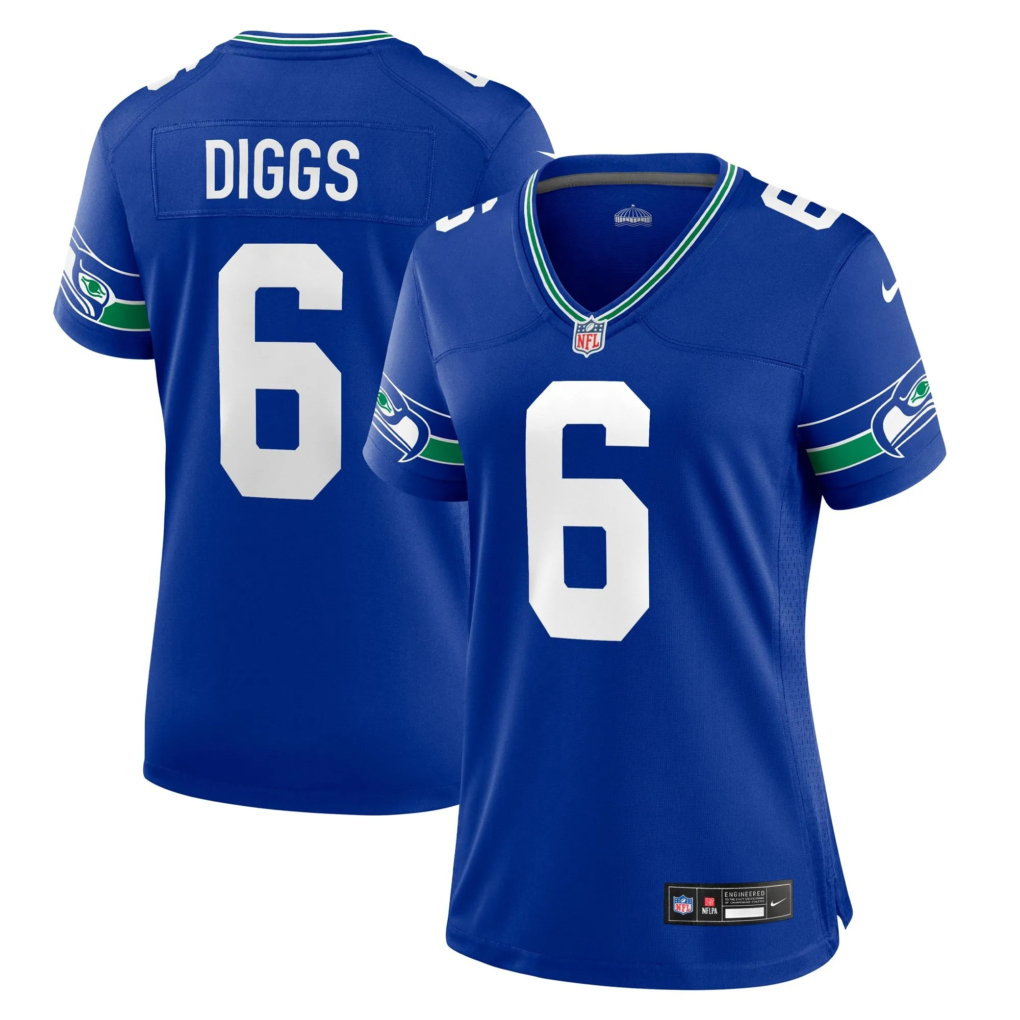 Quandre Diggs Seattle Seahawks  Women's Throwback Player Game Jersey - Royal