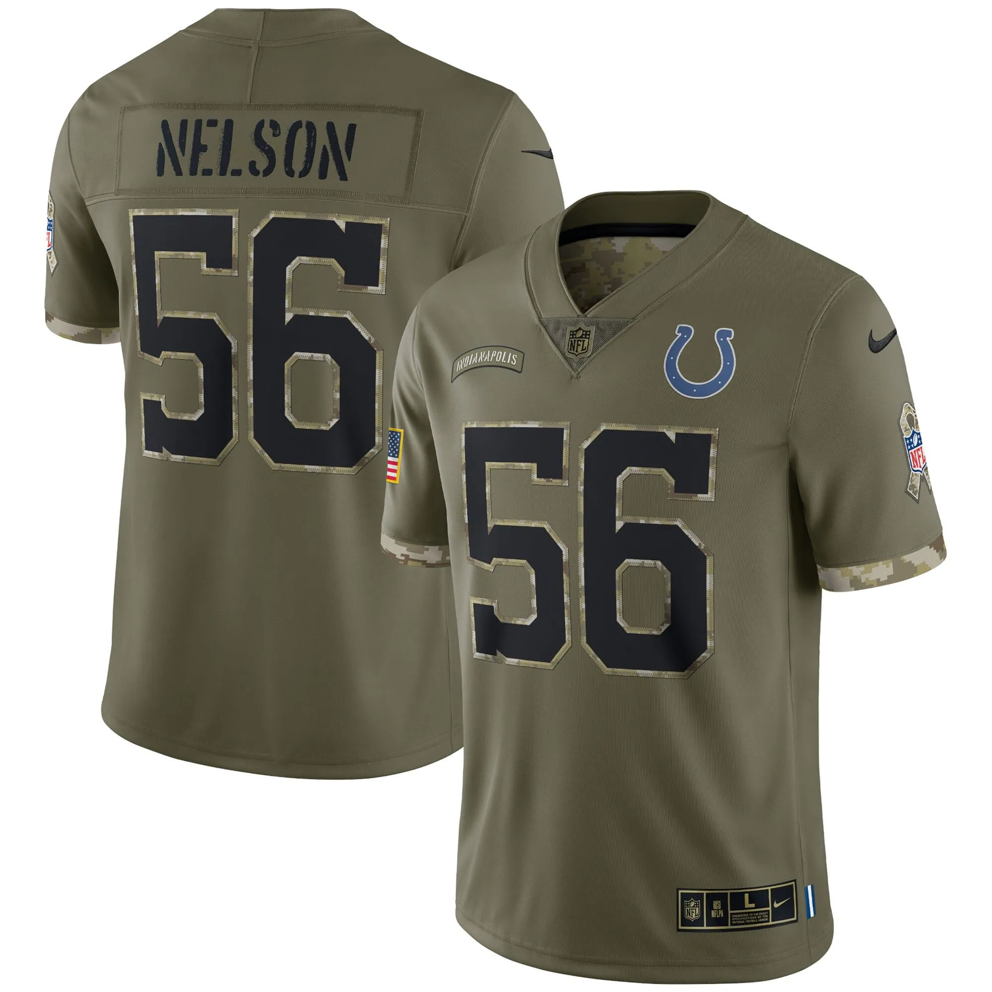 Quenton Nelson Indianapolis Colts  2022 Salute To Service Limited Jersey - Olive