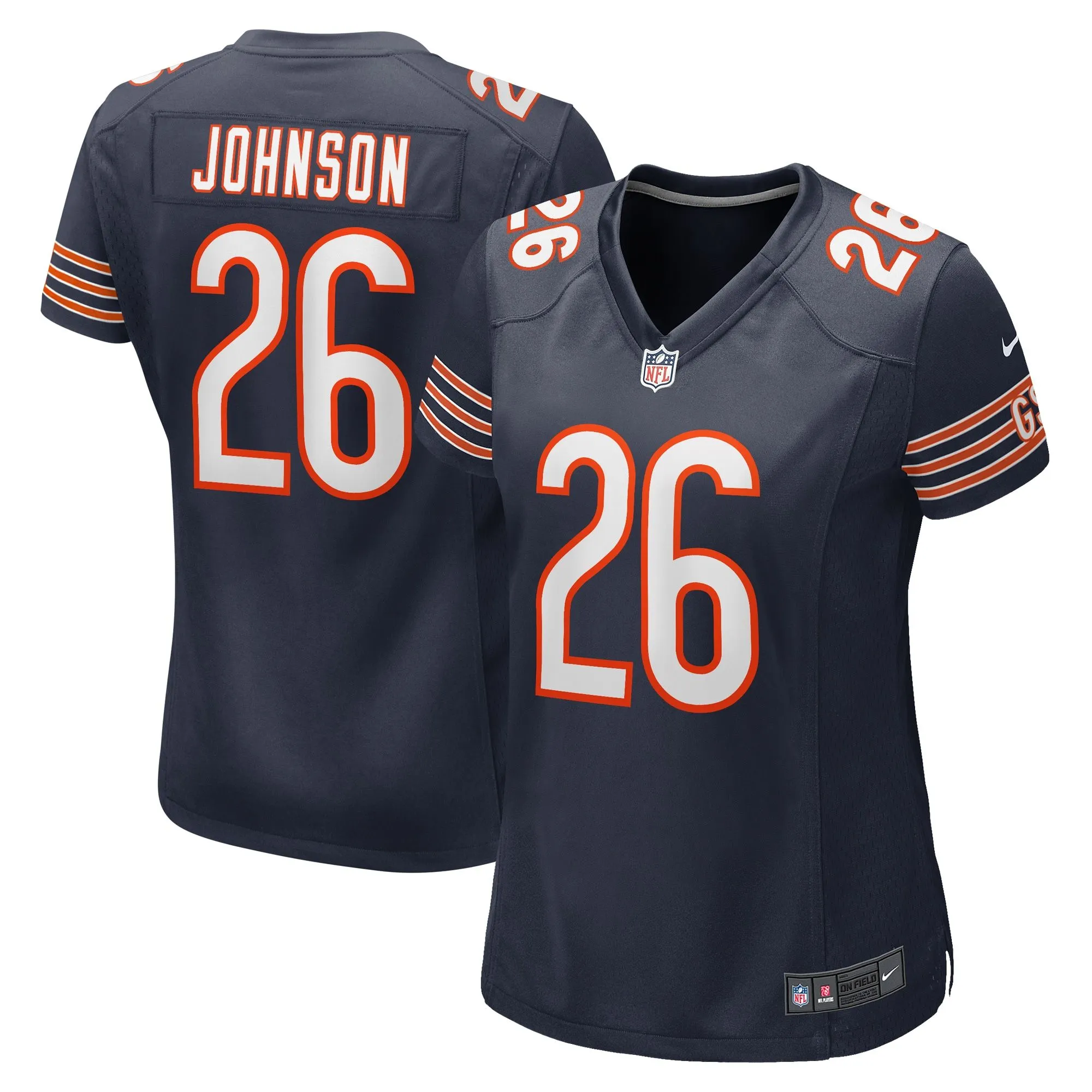 Quindell Johnson Chicago Bears  Women's Team Game Jersey -  Navy