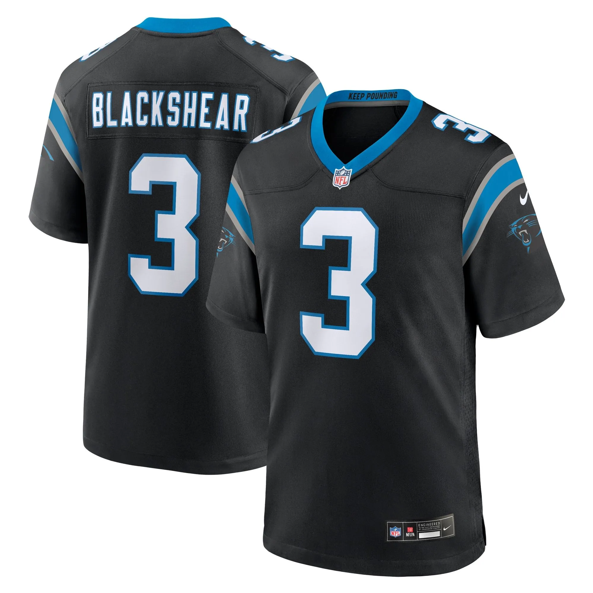 Raheem Blackshear Carolina Panthers  Team Game Jersey - Black