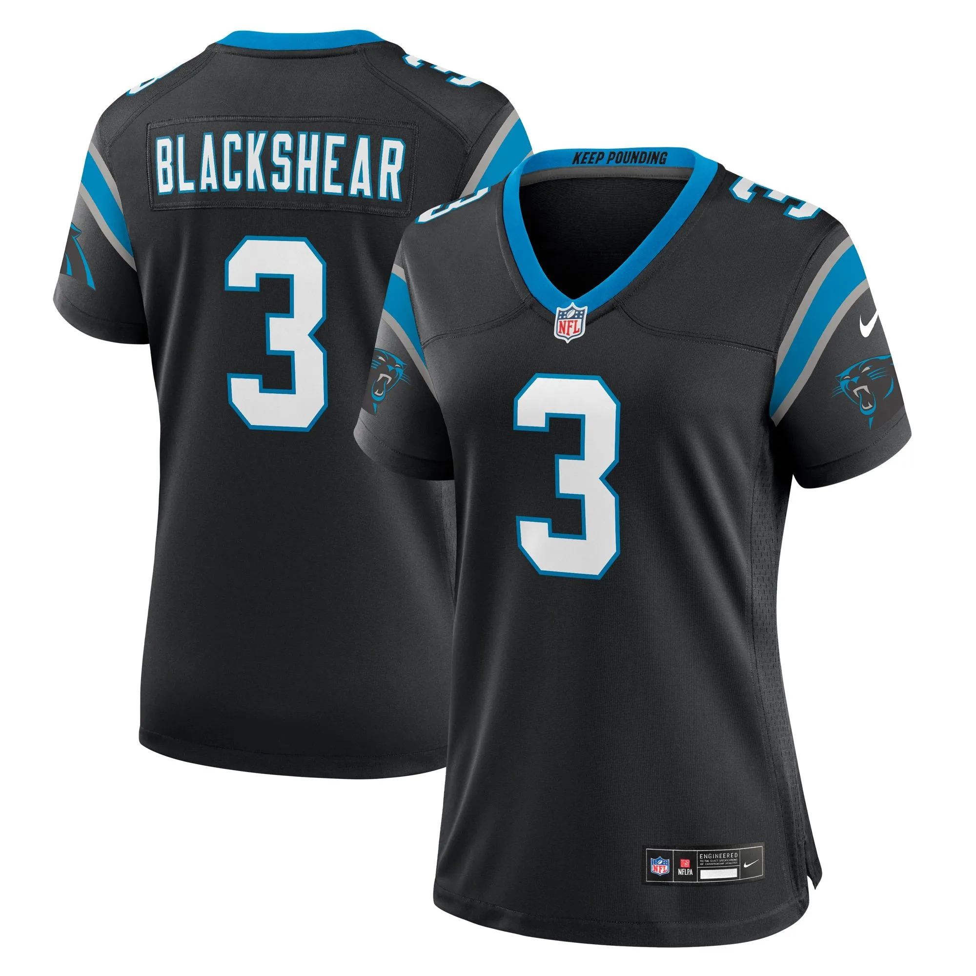 Raheem Blackshear Carolina Panthers  Women's Team Game Jersey - Black