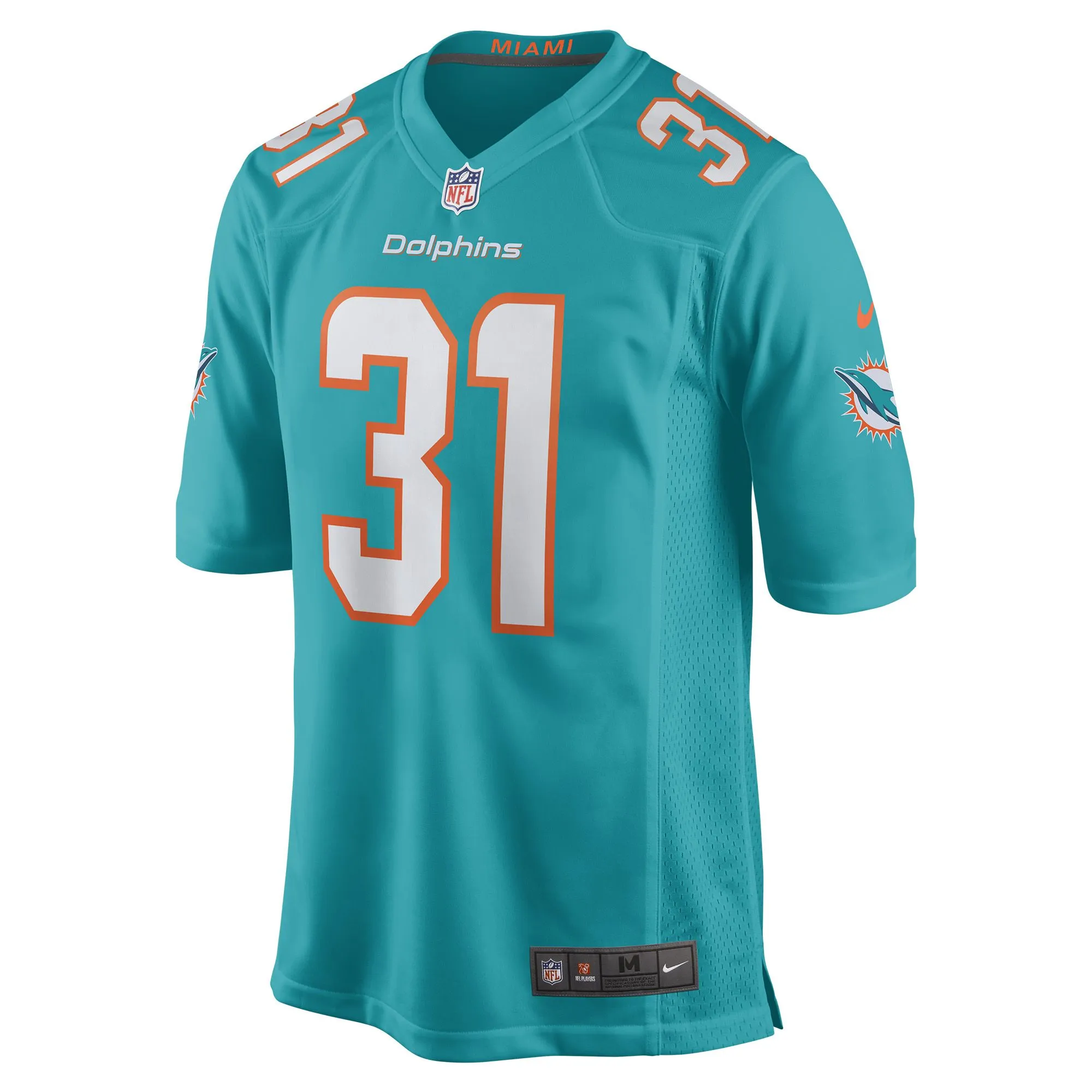 Raheem Mostert Miami Dolphins  Game Jersey - Aqua