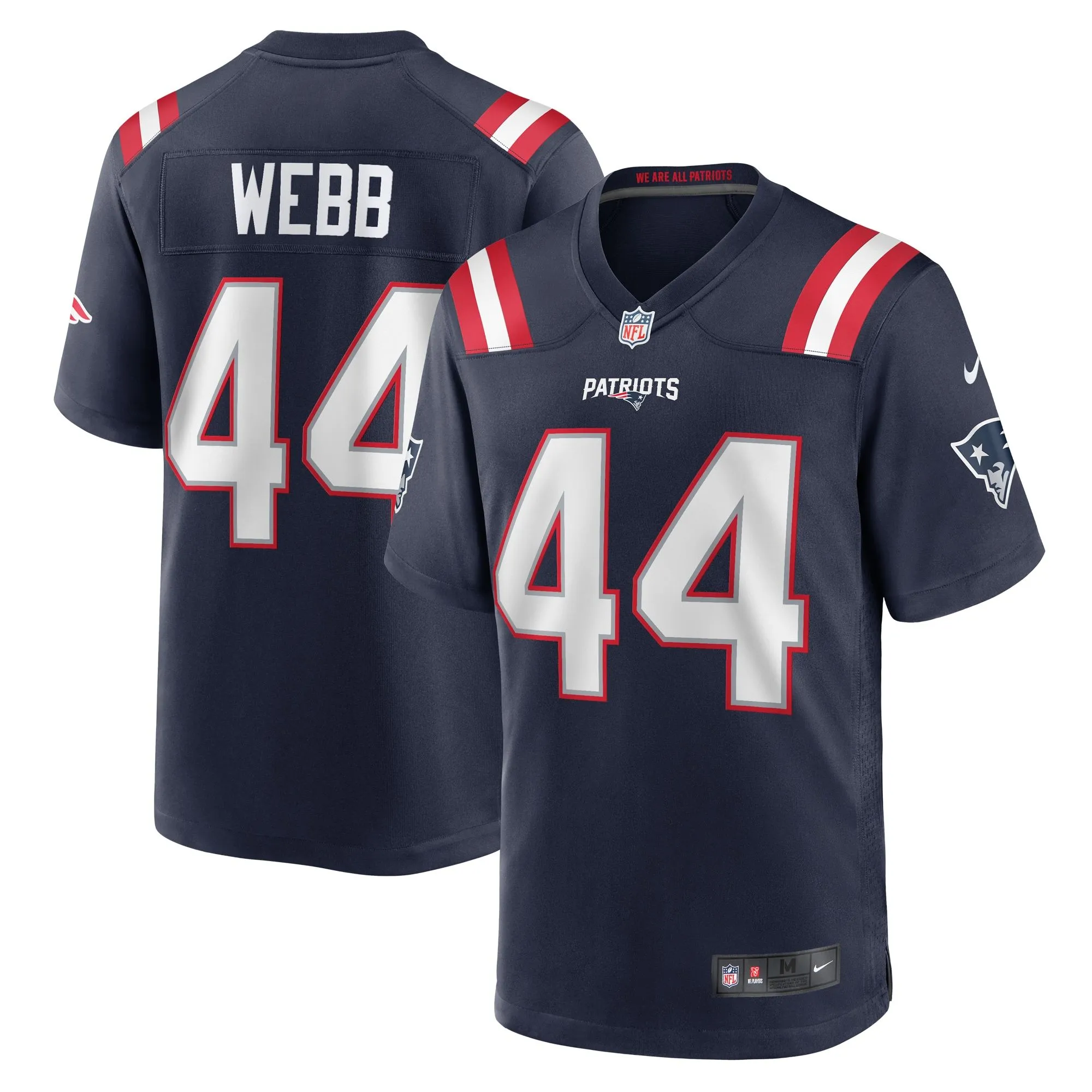 Raleigh Webb New England Patriots  Home Game Player Jersey - Navy