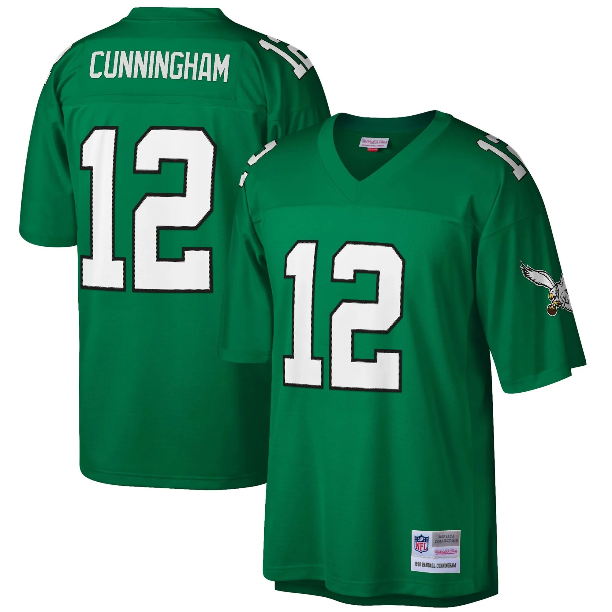 Randall Cunningham Philadelphia Eagles Mitchell & Ness Big & Tall 1990 Retired Player Replica Jersey - Kelly Green