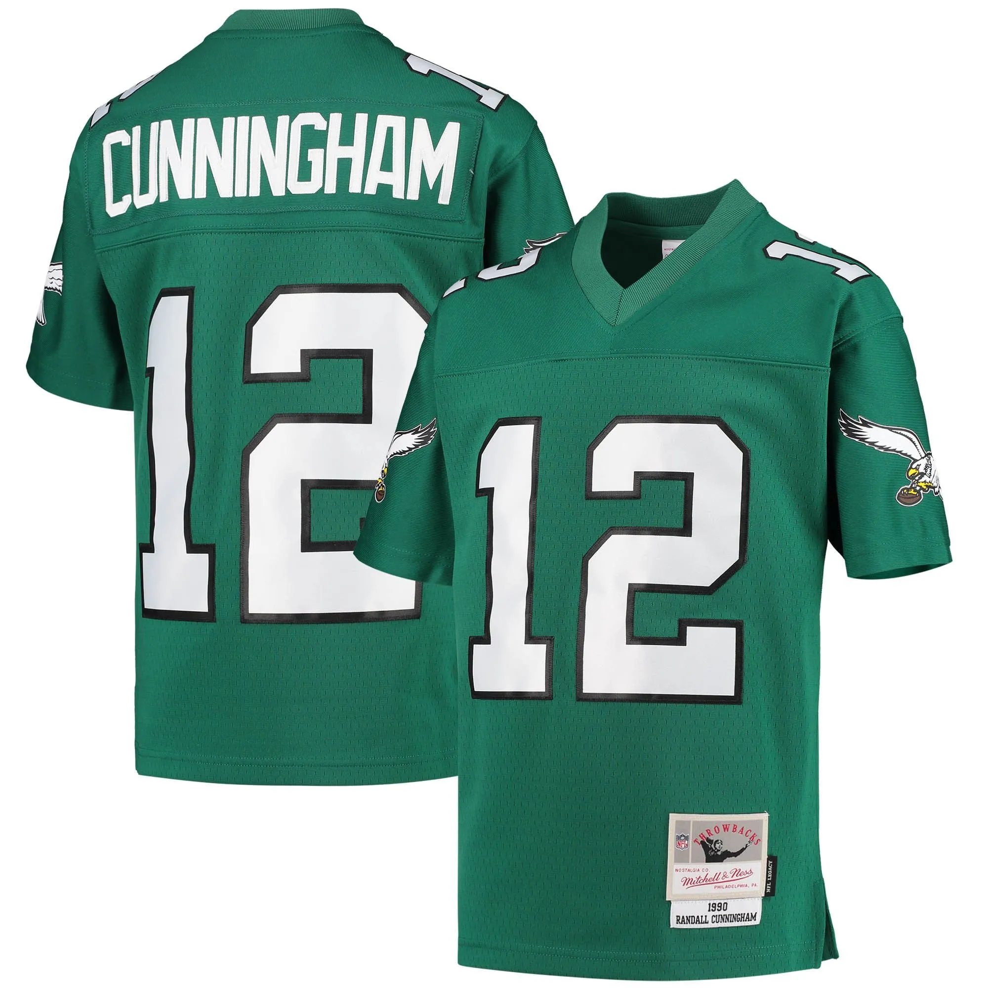 Randall Cunningham Philadelphia Eagles Mitchell & Ness Youth 1990 Retired Player Legacy Jersey - Kelly Green