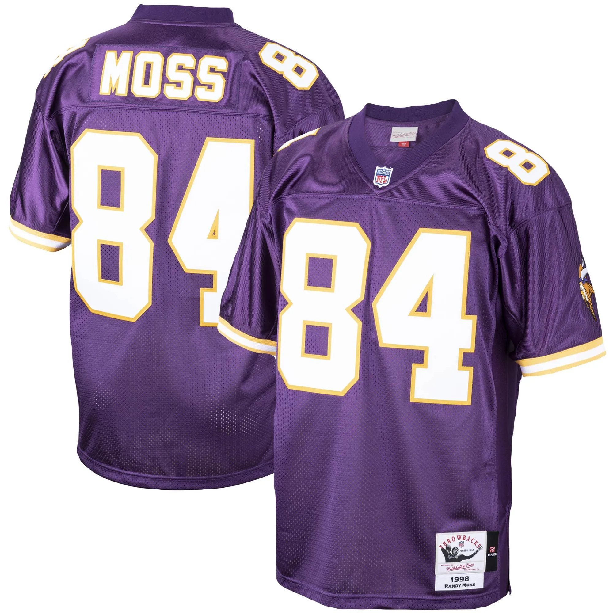 Randy Moss Minnesota Vikings 1998 Mitchell & Ness  Throwback Retired Player Jersey - Purple