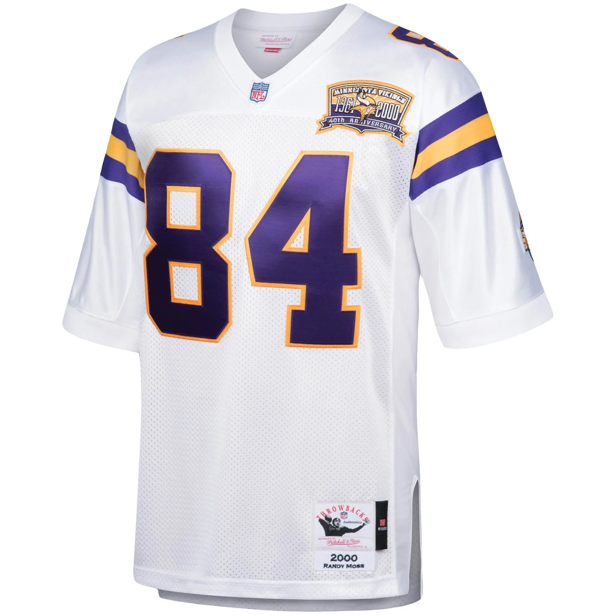 Randy Moss Minnesota Vikings 2000 Mitchell & Ness  Throwback Retired Player Jersey - White