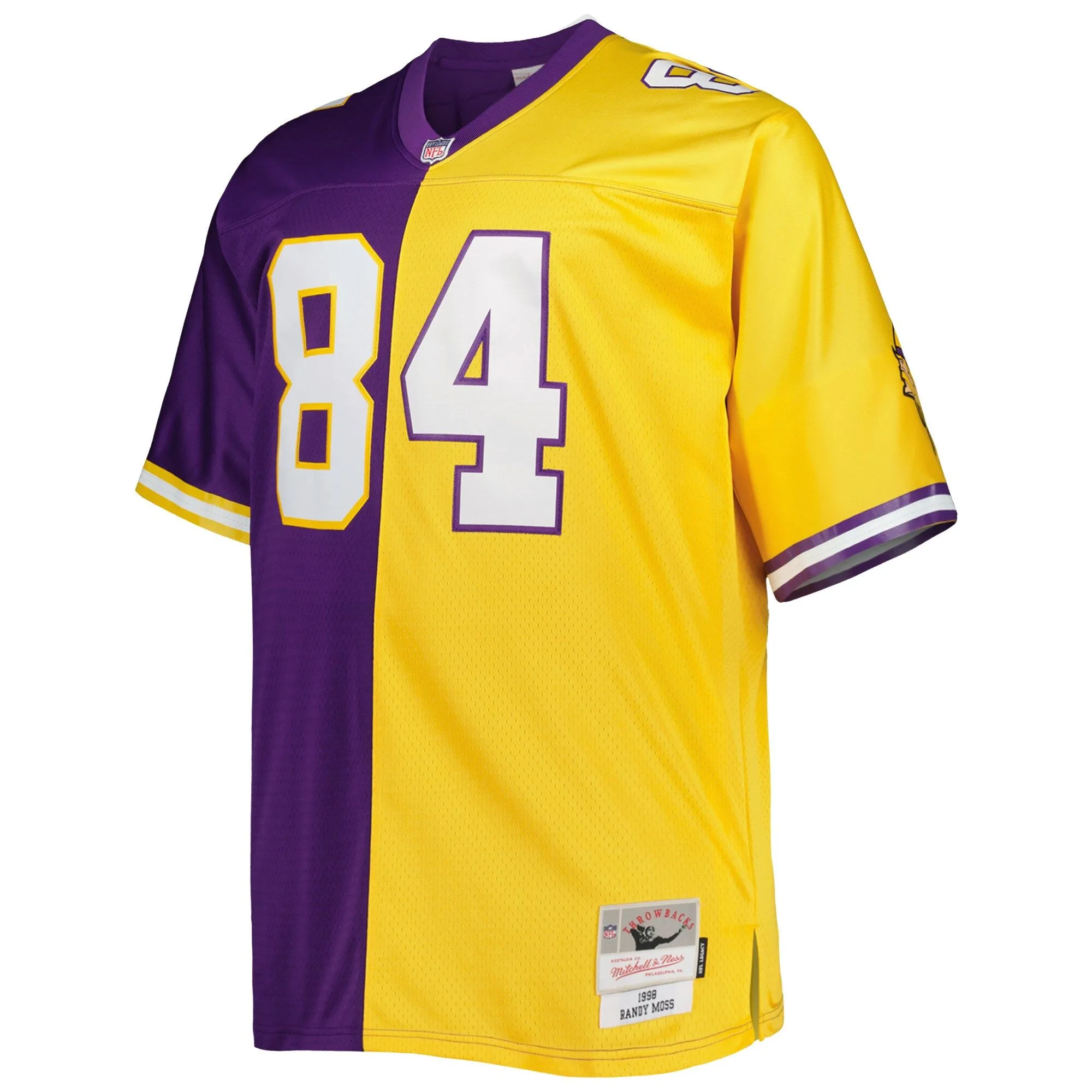 Randy Moss Minnesota Vikings Mitchell & Ness Big & Tall Split Legacy Retired Player Replica Jersey - Purple/Gold