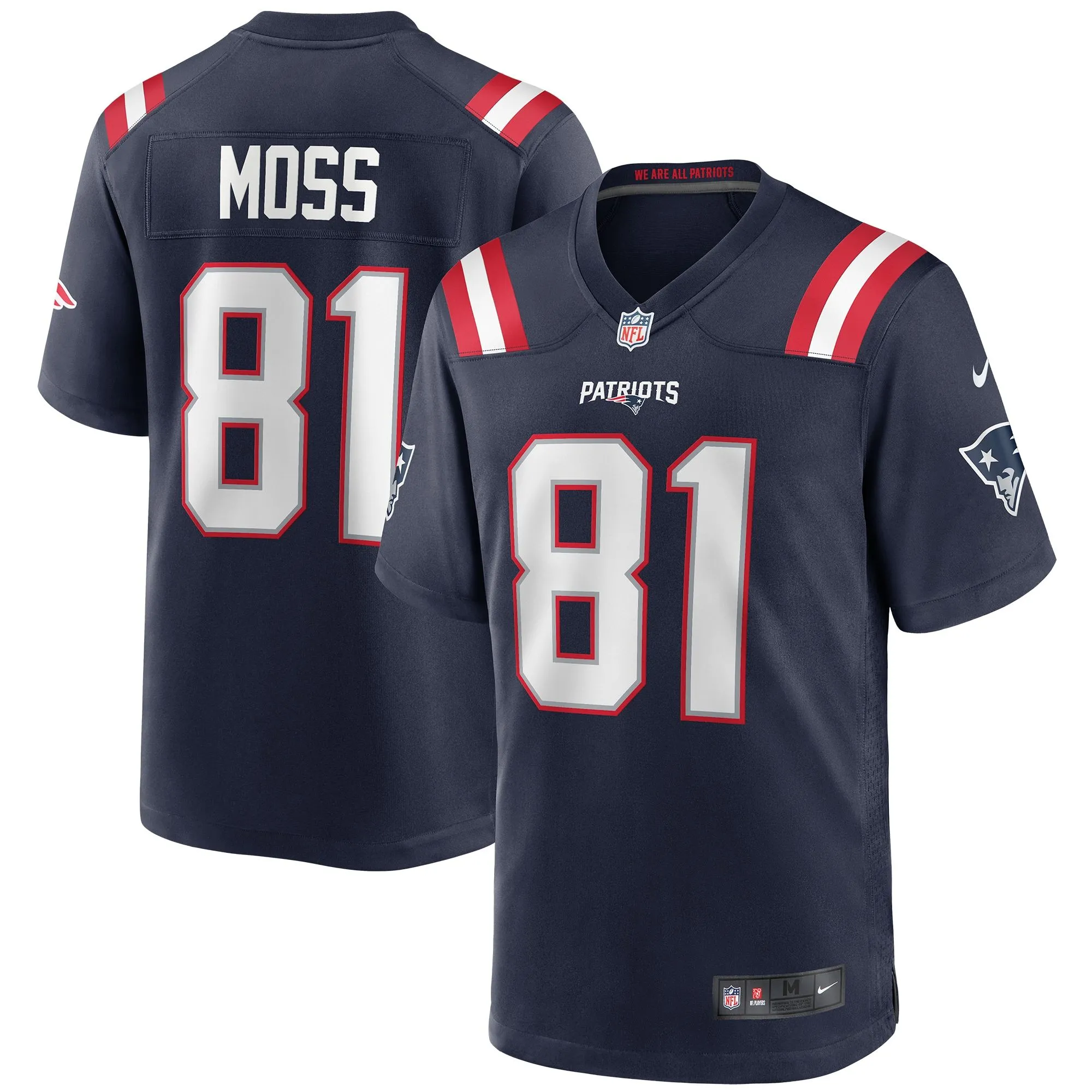 Randy Moss New England Patriots  Game Retired Player Jersey - Navy