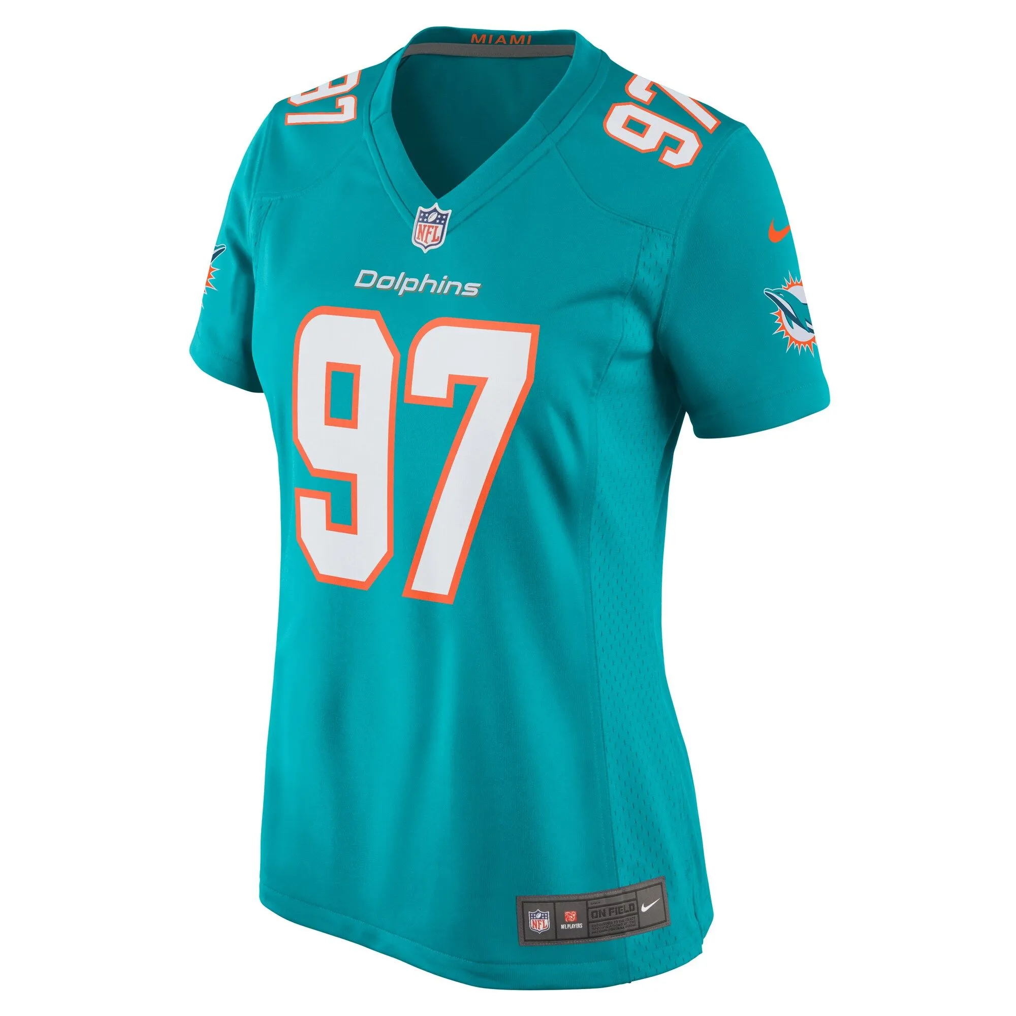 Rashard Lawrence Miami Dolphins  Women's Team Game Jersey -  Aqua