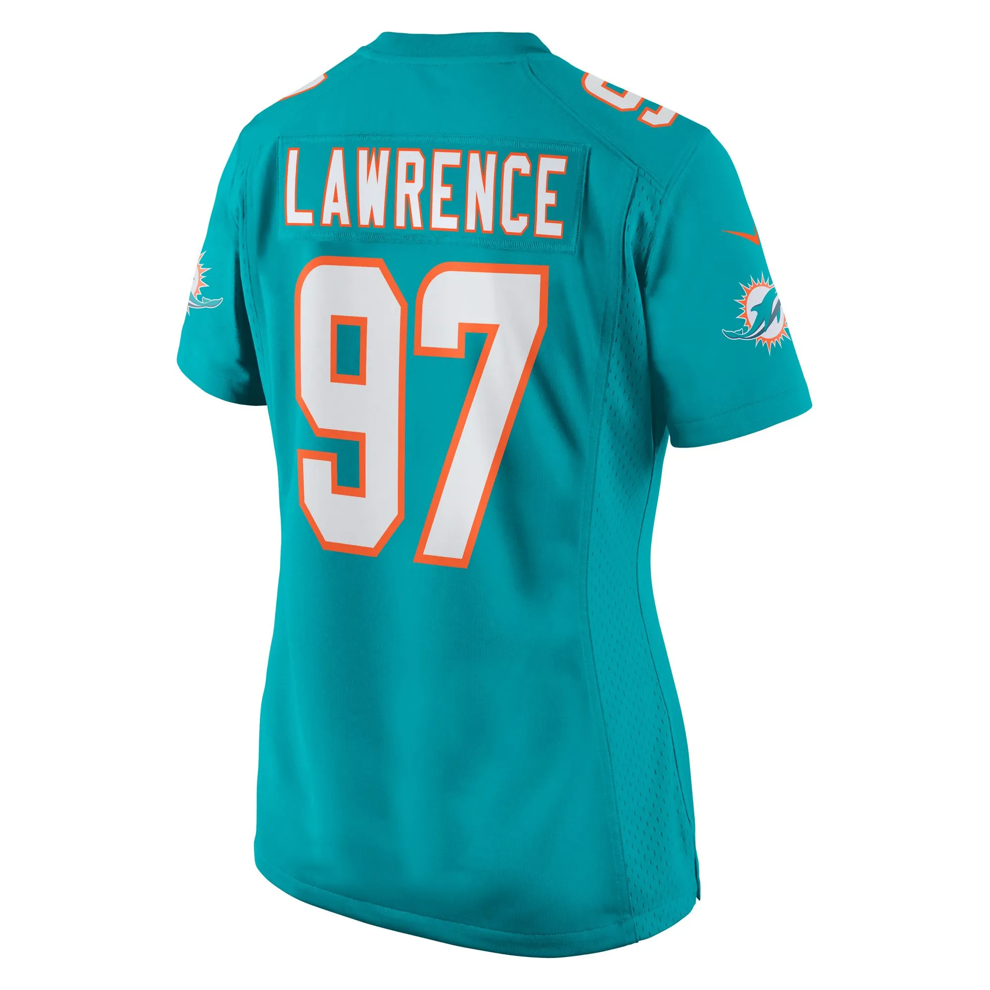 Rashard Lawrence Miami Dolphins  Women's Team Game Jersey -  Aqua