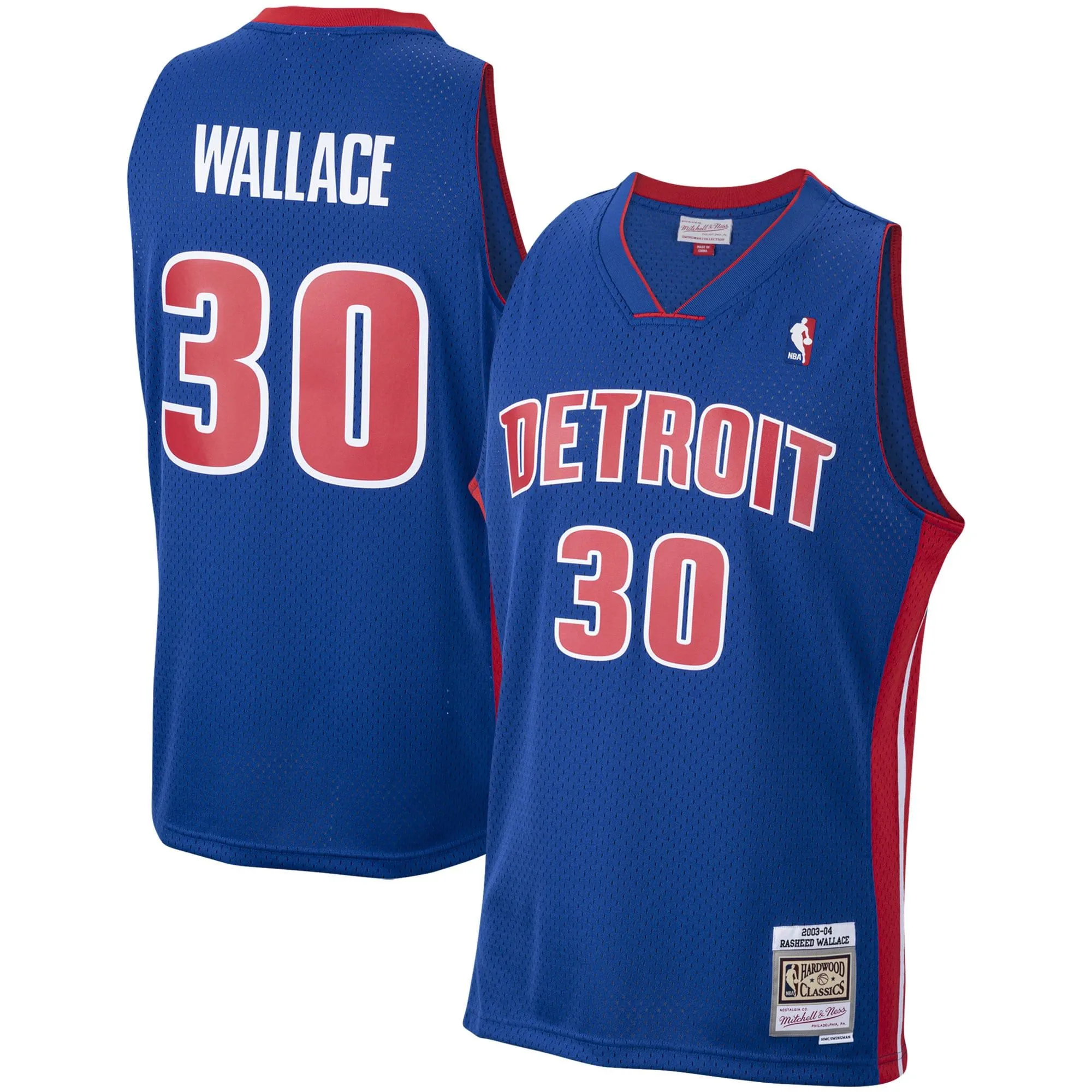 Rasheed Wallace Detroit Pistons Mitchell & Ness 2003/04 Hardwood Classics Swingman Jersey - Royal