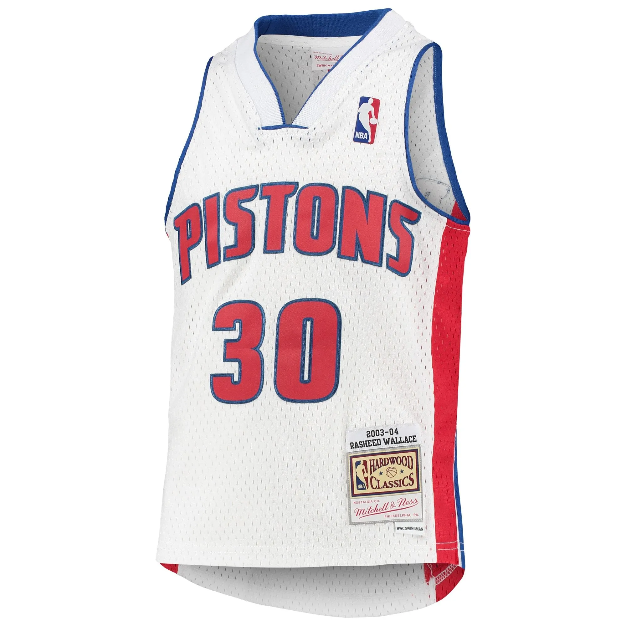 Rasheed Wallace Detroit Pistons Mitchell & Ness Youth 2003/04 Hardwood Classics Swingman Jersey - White