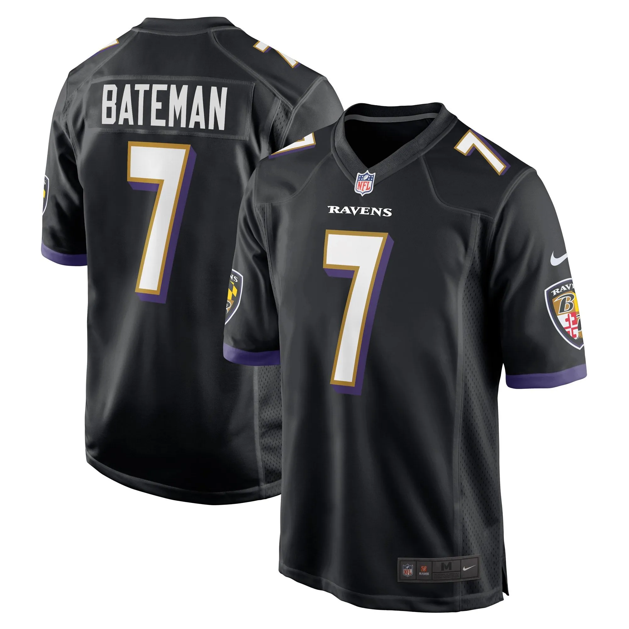 Rashod Bateman Baltimore Ravens  Game Player Jersey - Black