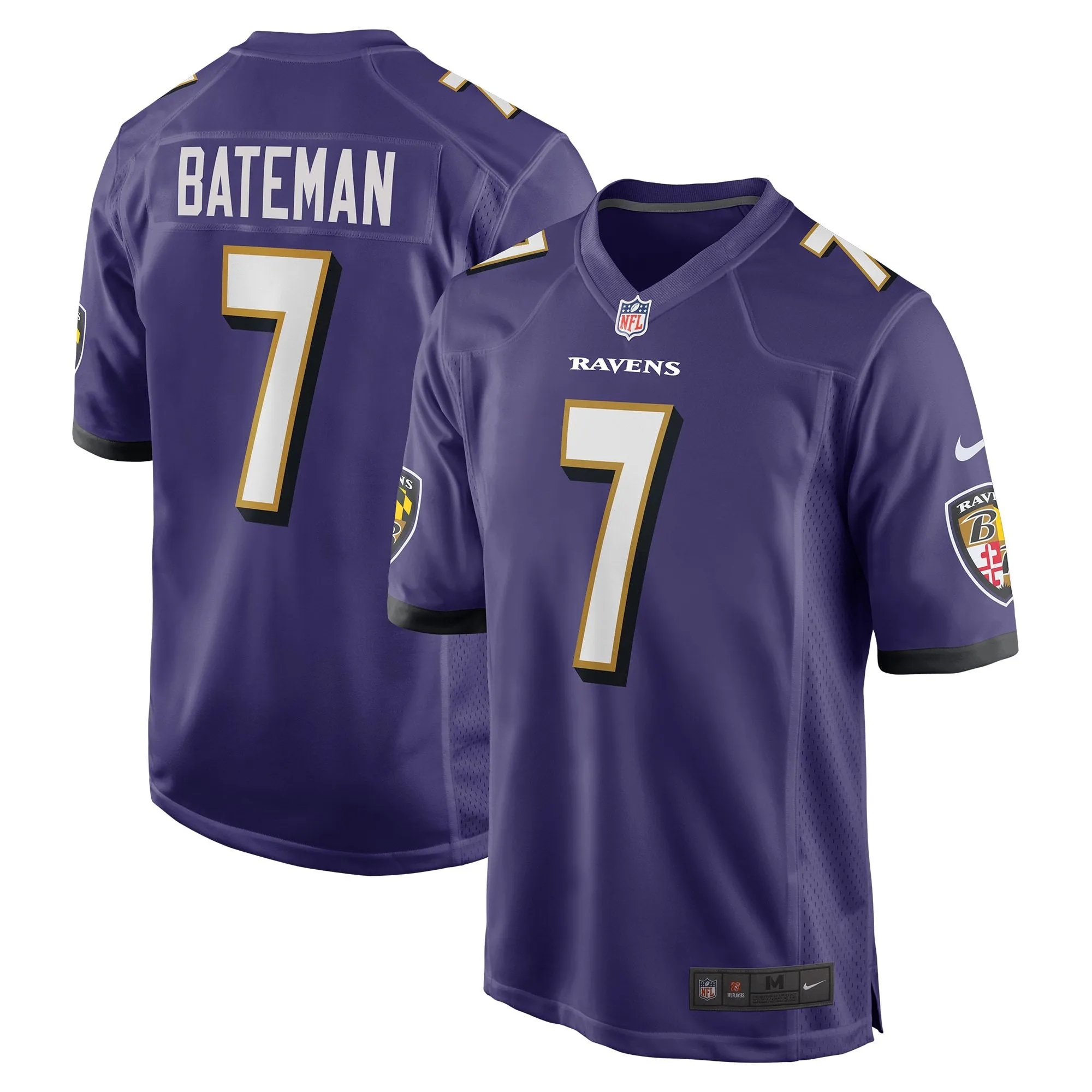 Rashod Bateman Baltimore Ravens  Game Player Jersey - Purple