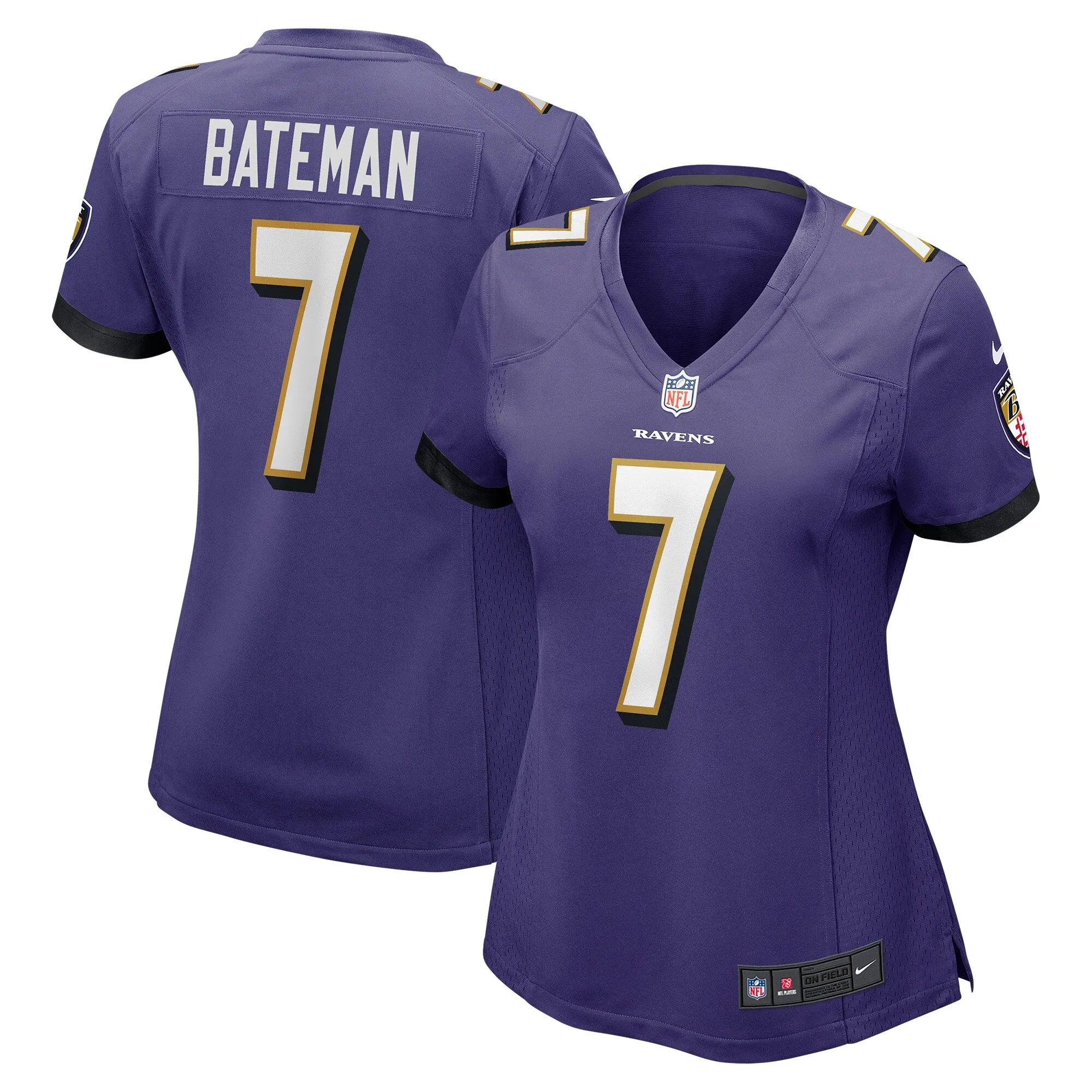 Rashod Bateman Baltimore Ravens  Women's Game Jersey - Purple