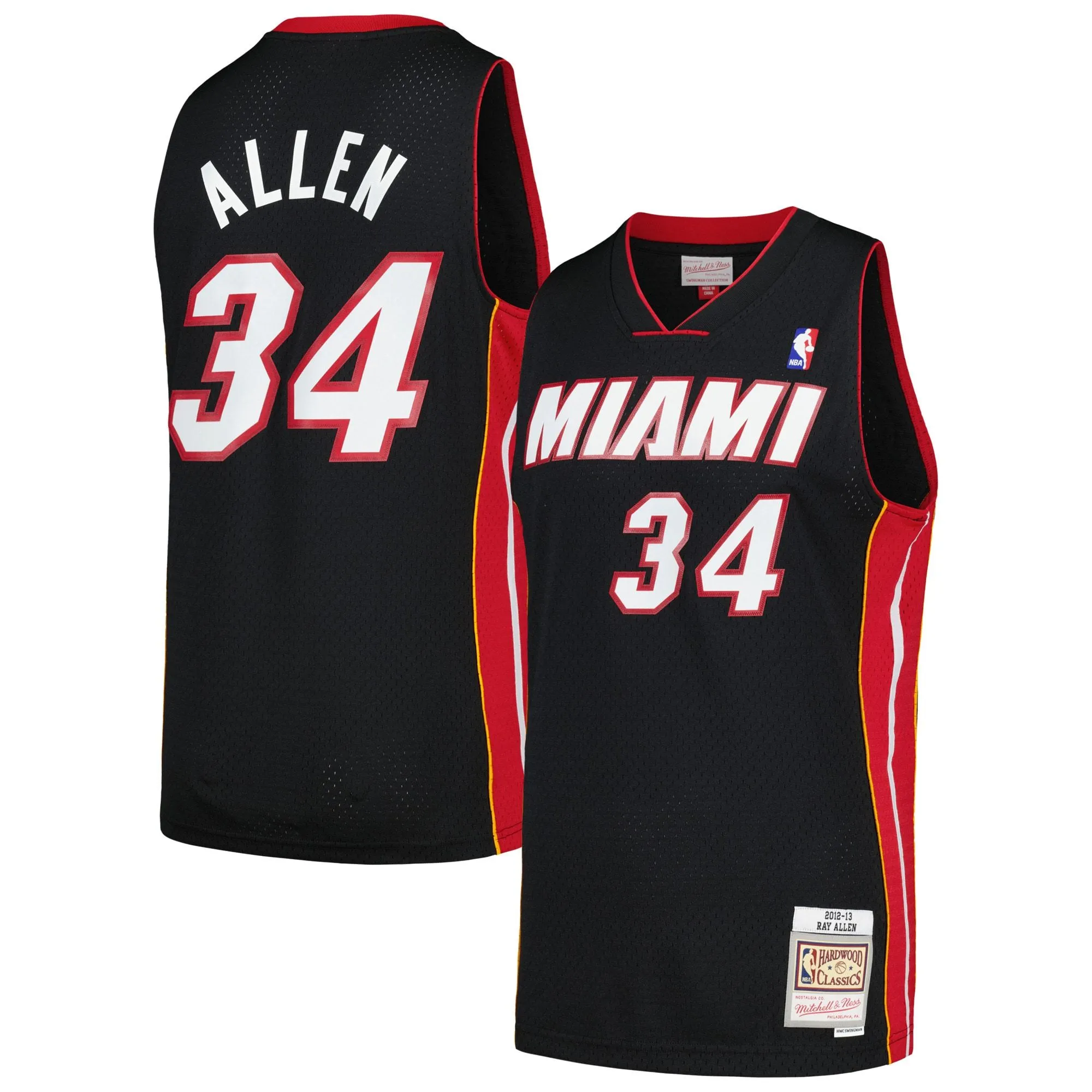 Ray Allen Miami Heat Mitchell & Ness  2012/13 Hardwood Classics Swingman Jersey - Black