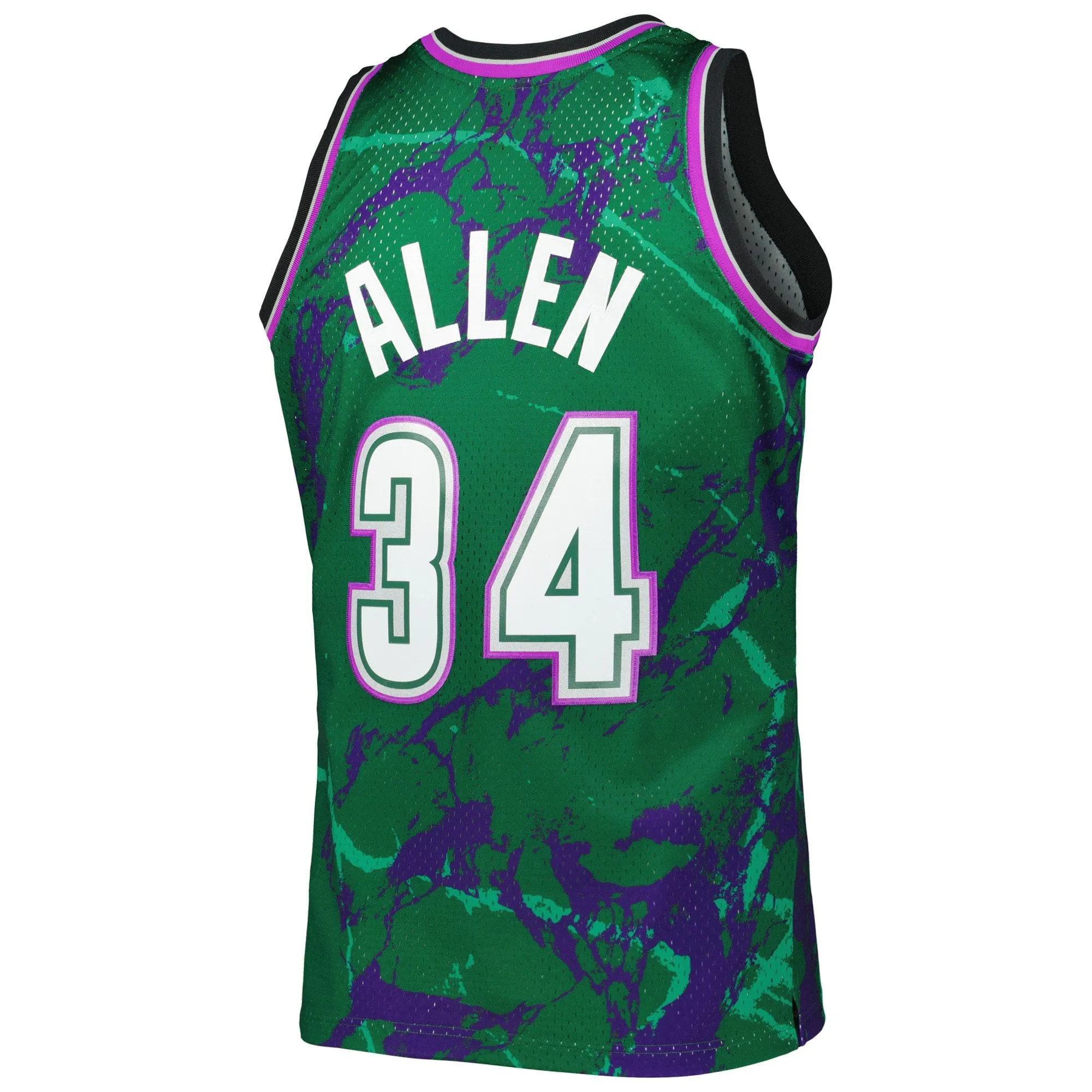 Ray Allen Milwaukee Bucks Mitchell & Ness 1996/97 Hardwood Classics Marble Swingman Jersey - Green