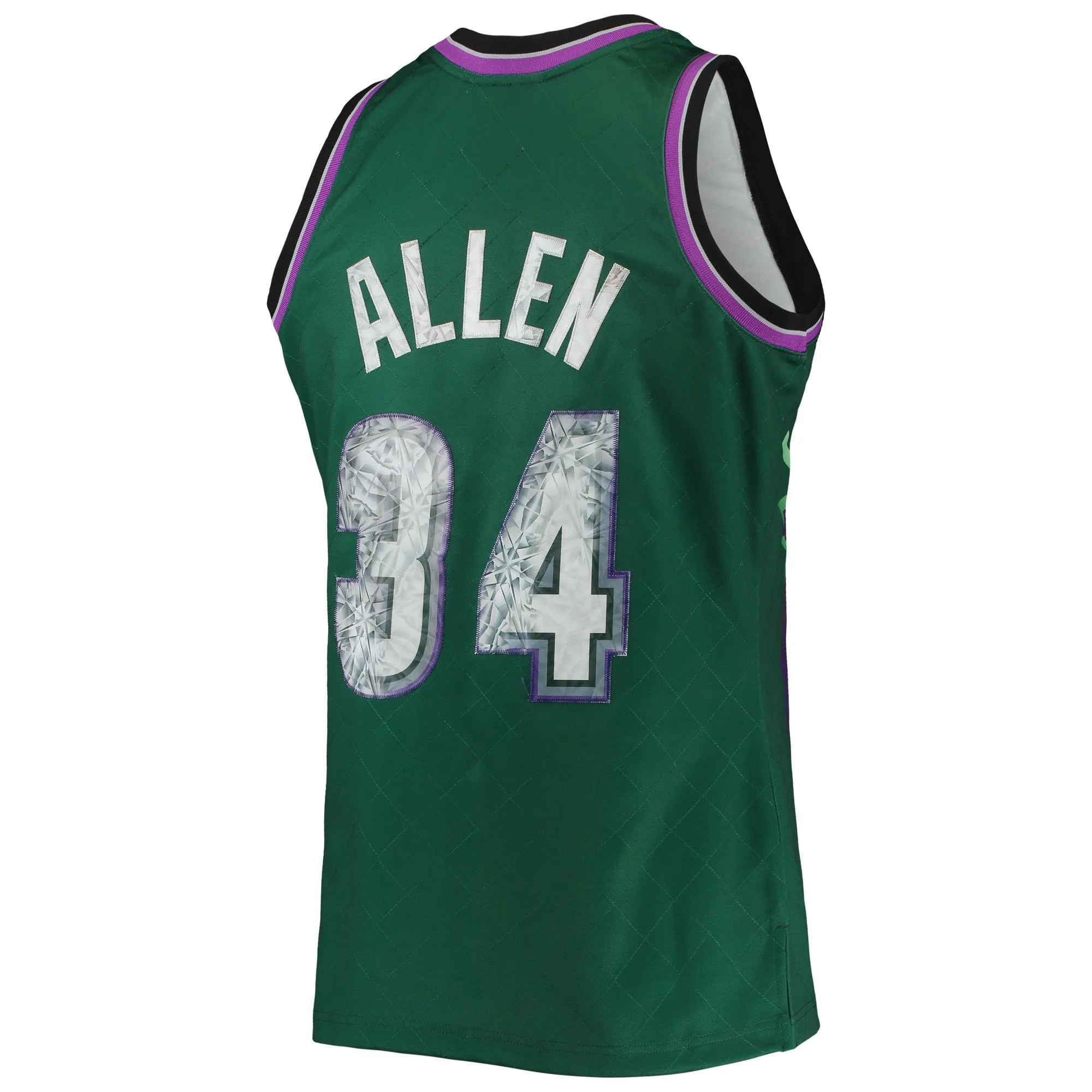 Ray Allen Milwaukee Bucks Mitchell & Ness 1996/97 Hardwood Classics NBA 75th Anniversary Diamond Swingman Jersey - Green