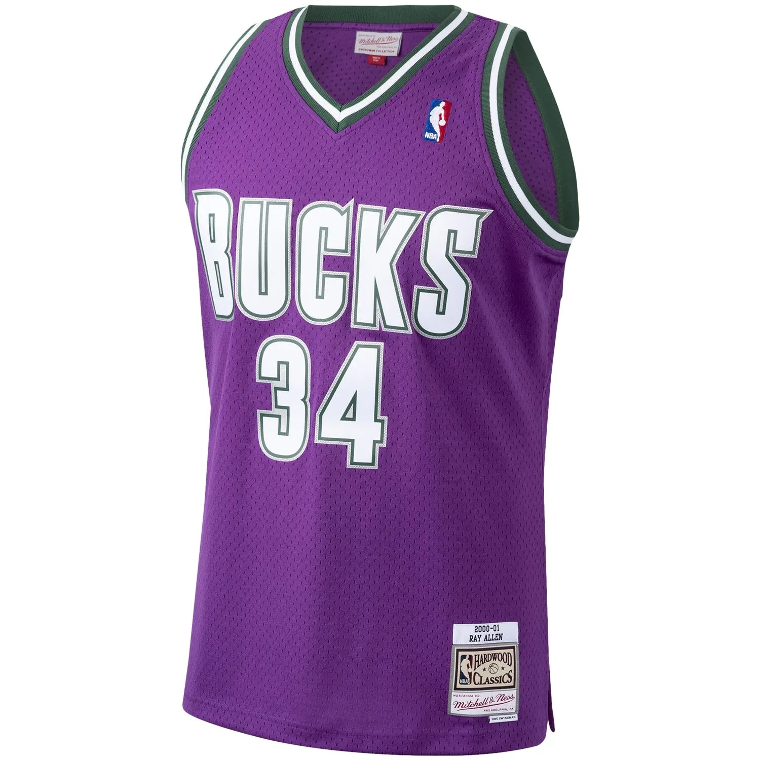 Ray Allen Milwaukee Bucks Mitchell & Ness 2000/01 Hardwood Classics Swingman Jersey - Purple