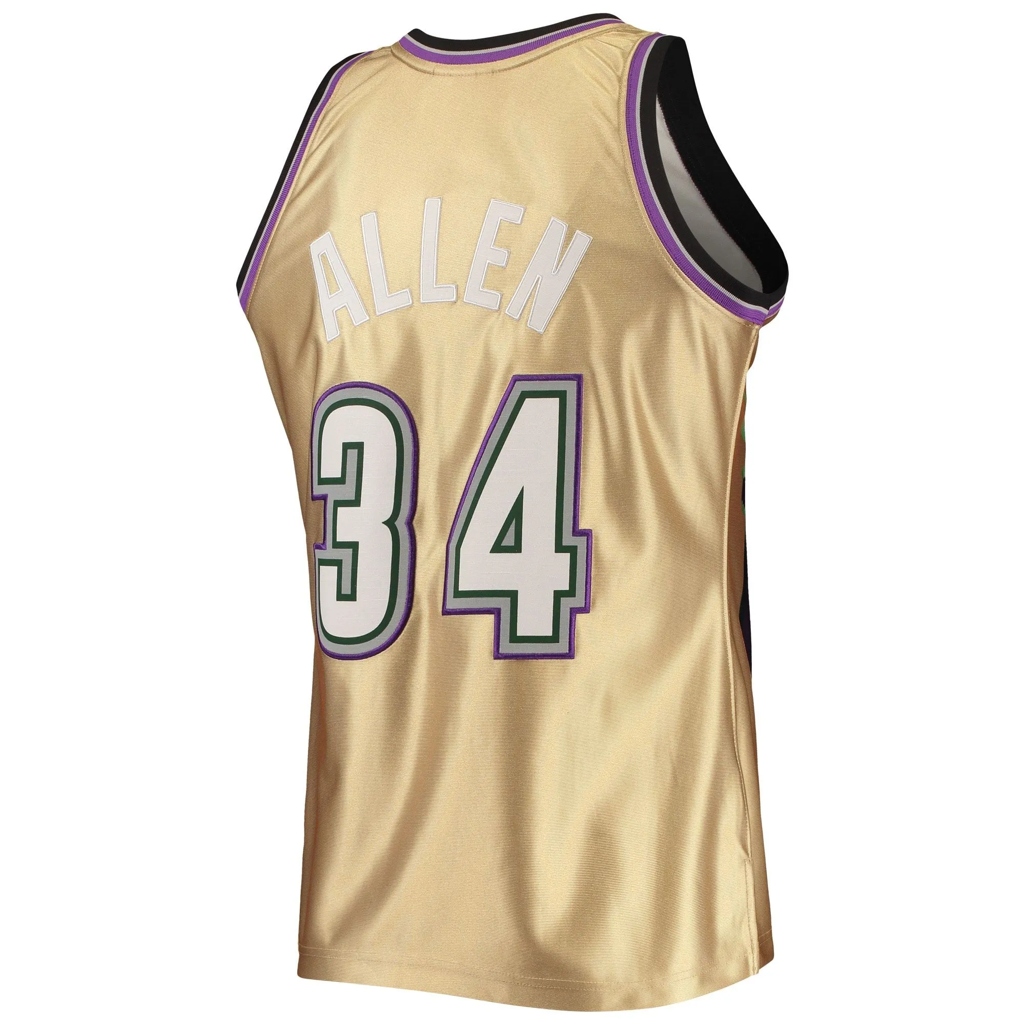 Ray Allen Milwaukee Bucks Mitchell & Ness 75th Anniversary 1996/97 Hardwood Classics Swingman Jersey - Gold