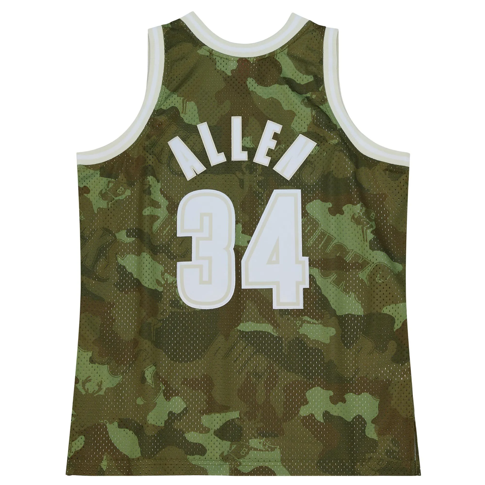 Ray Allen Milwaukee Bucks Mitchell & Ness Hardwood Classics 2000/01 Ghost Green Swingman Jersey - Camo