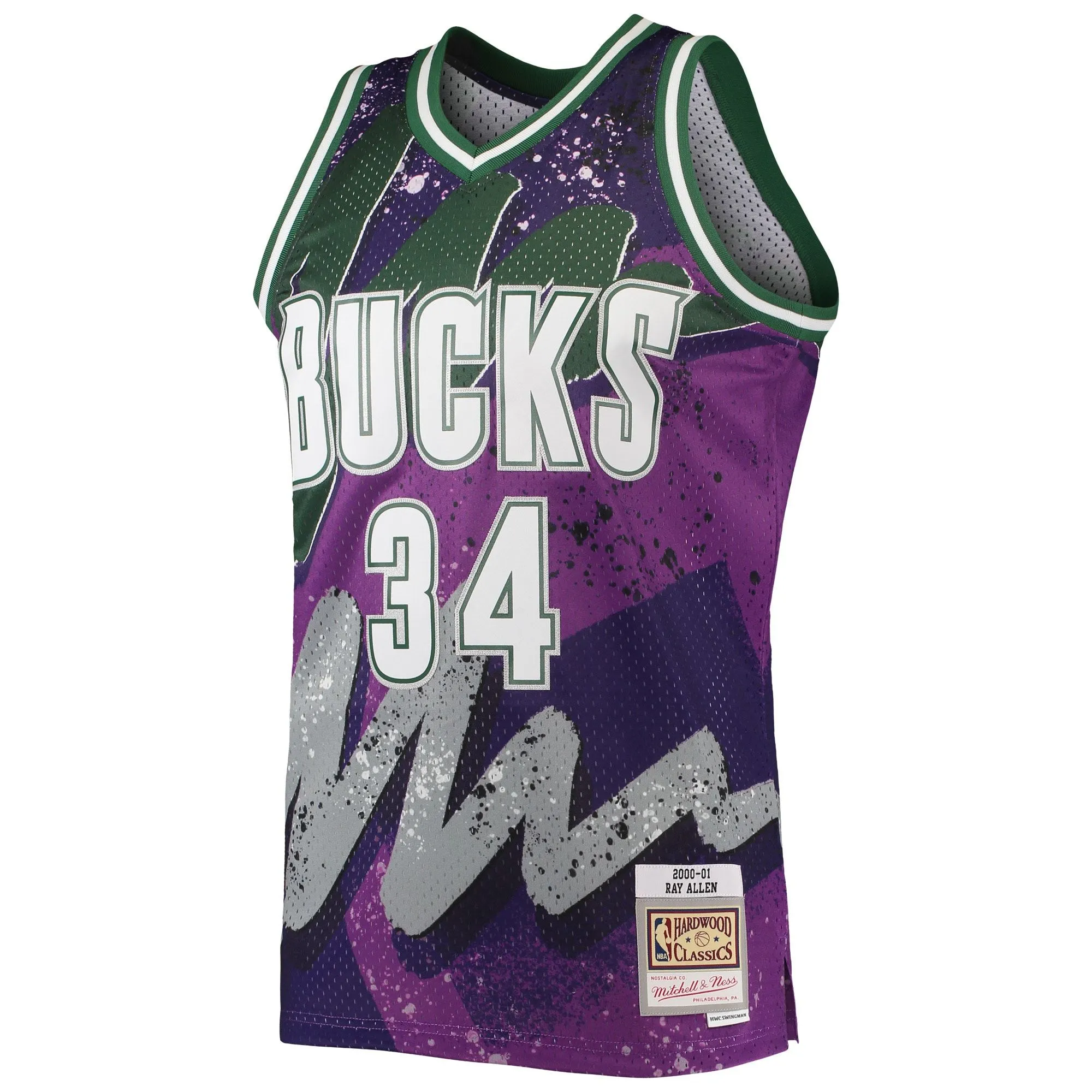 Ray Allen Milwaukee Bucks Mitchell & Ness Hardwood Classics 2000/01 Hyper Hoops Swingman Jersey - Purple