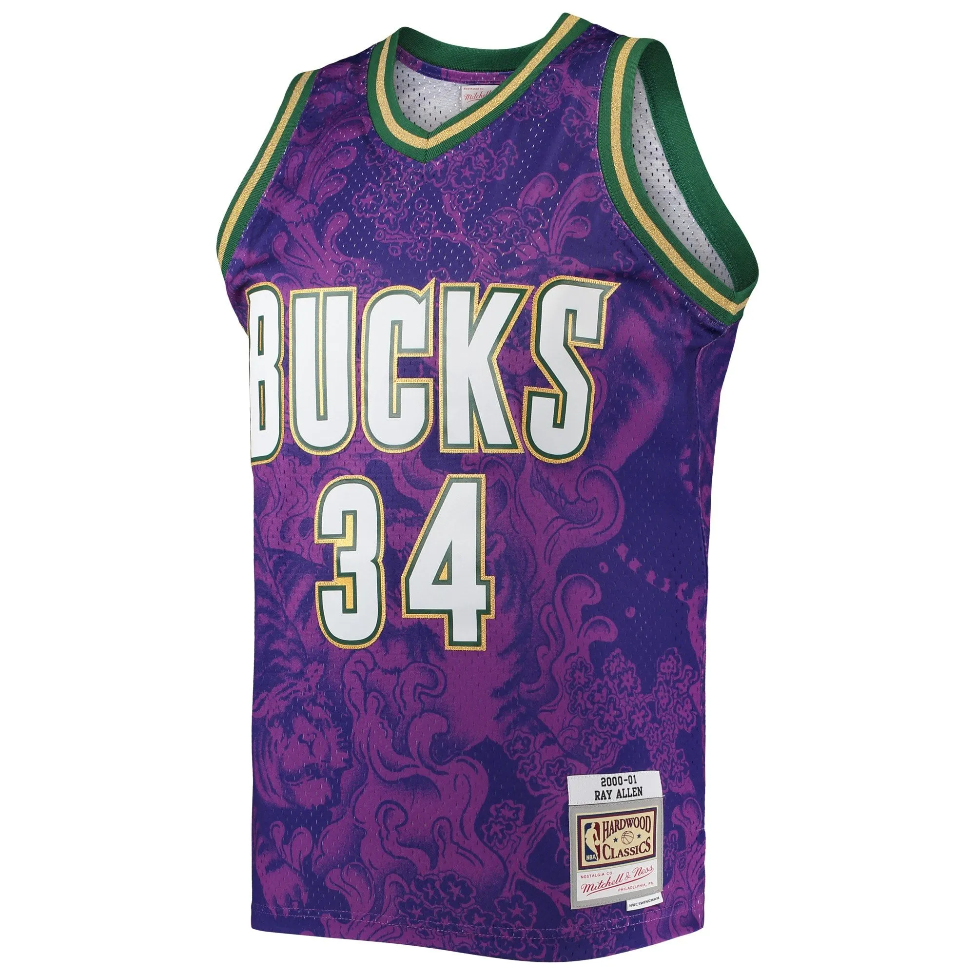 Ray Allen Milwaukee Bucks Mitchell & Ness Hardwood Classics 2000/01 Lunar New Year Swingman Jersey - Purple