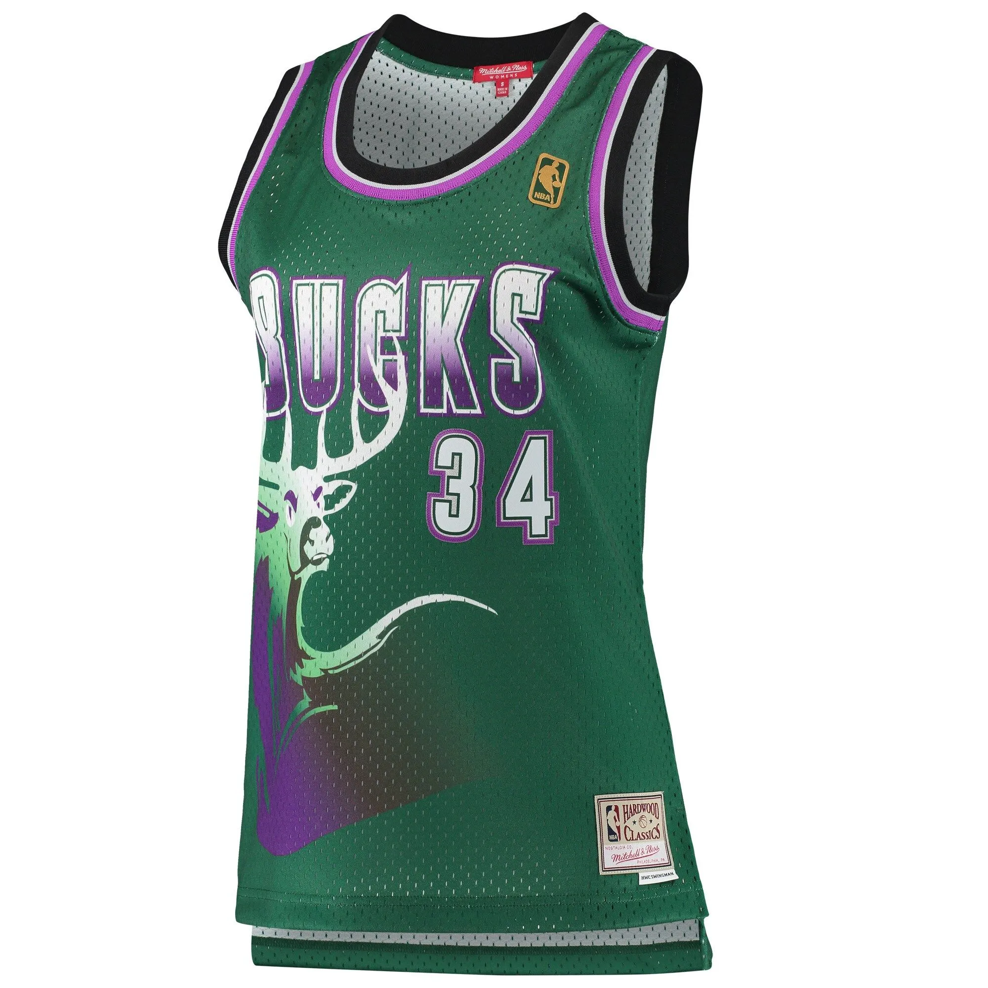 Ray Allen Milwaukee Bucks Mitchell & Ness Women's 1996/97 Hardwood Classics Swingman Jersey - Green