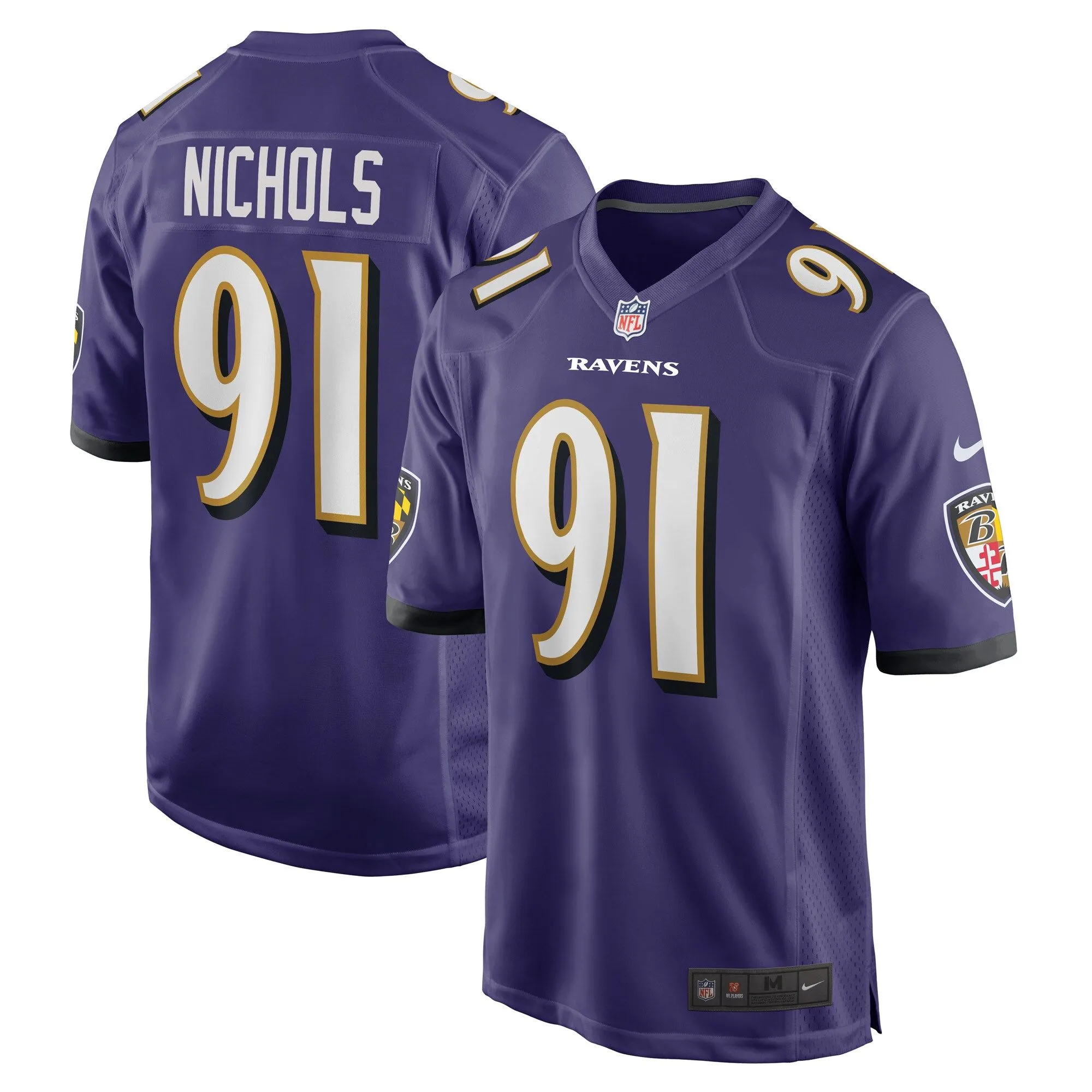 Rayshad Nichols Baltimore Ravens  Game Player Jersey - Purple