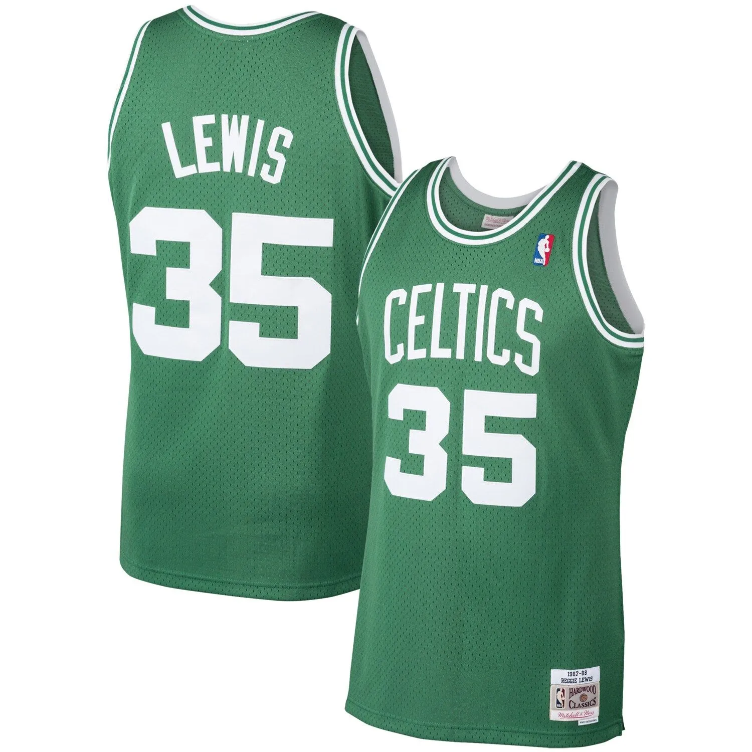 Reggie Lewis Boston Celtics Mitchell & Ness 1987/88 Hardwood Classics Swingman Jersey - Kelly Green