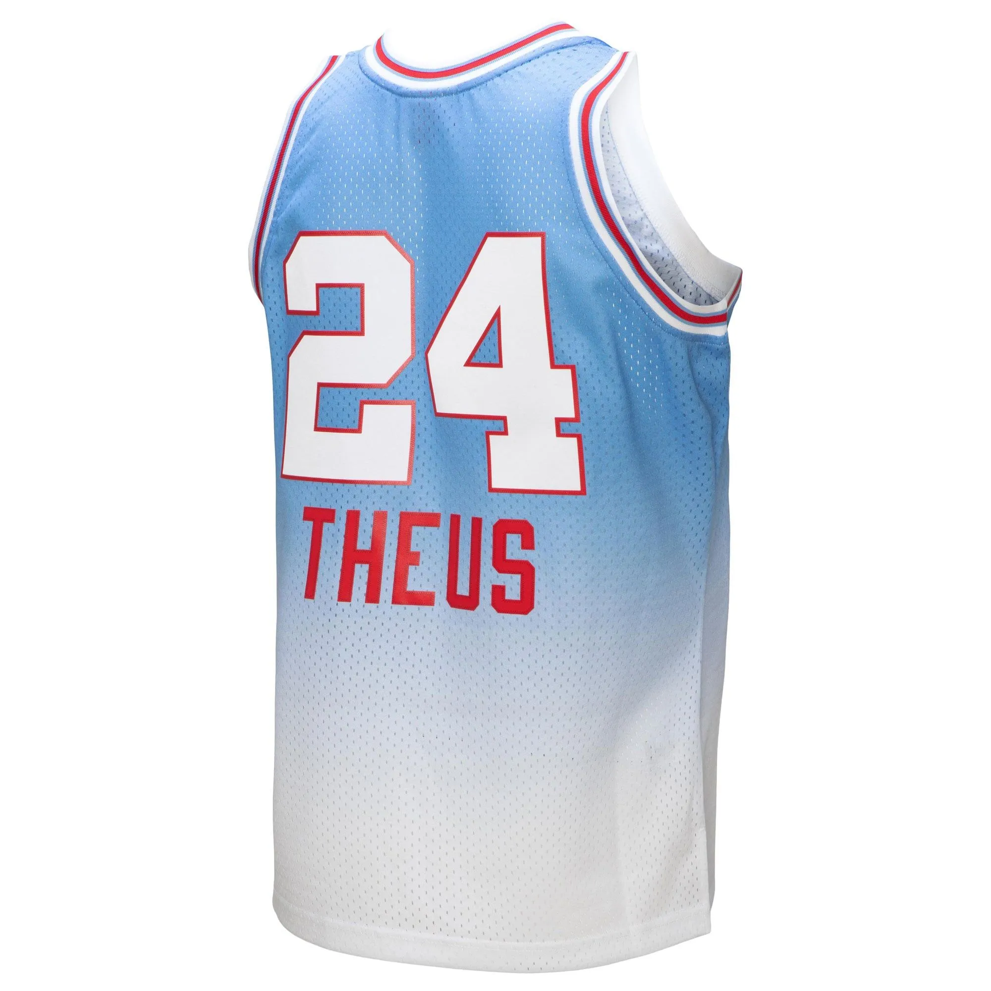 Reggie Theus Sacramento Kings Mitchell & Ness 1985/86 Hardwood Classics Fadeaway Swingman Player Jersey - White/Light Blue