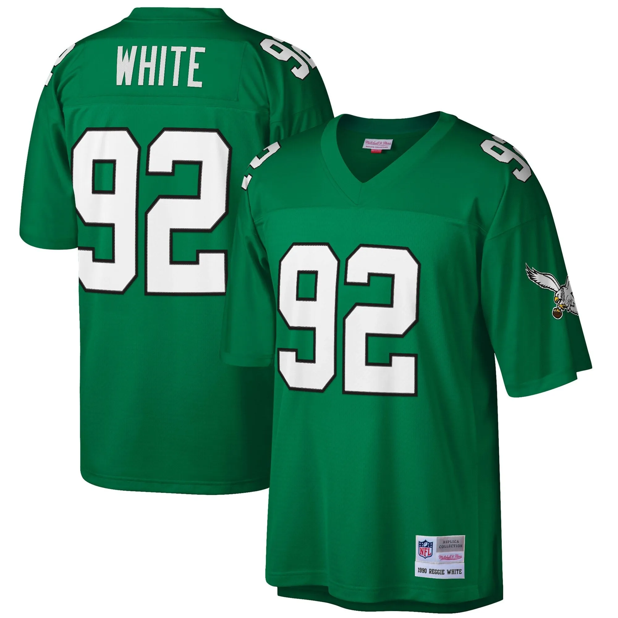 Reggie White Philadelphia Eagles Mitchell & Ness Big & Tall 1990 Retired Player Replica Jersey - Kelly Green