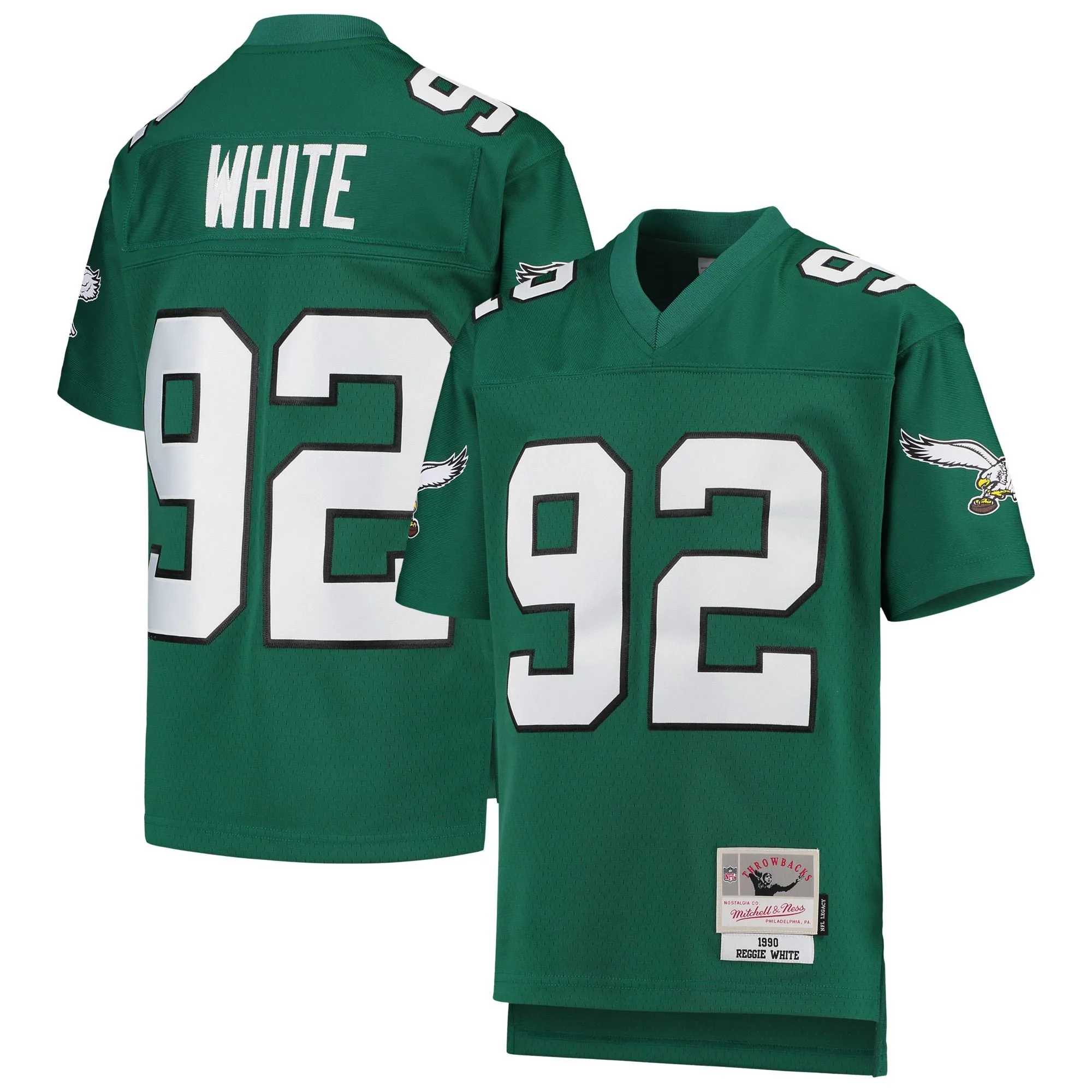 Reggie White Philadelphia Eagles Mitchell & Ness Youth 1990 Legacy Retired Player Jersey - Green