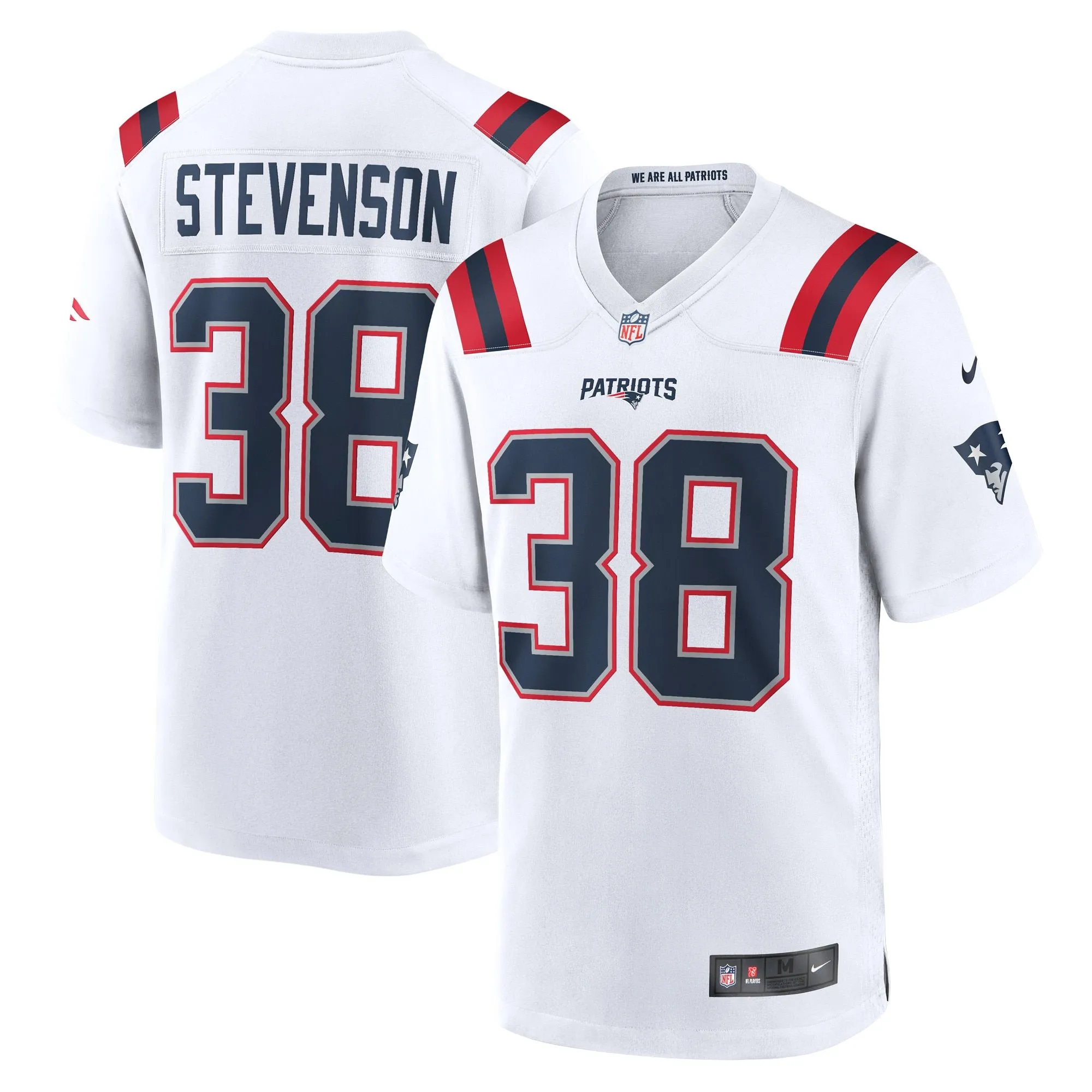 Rhamondre Stevenson New England Patriots  Game Player Jersey - White