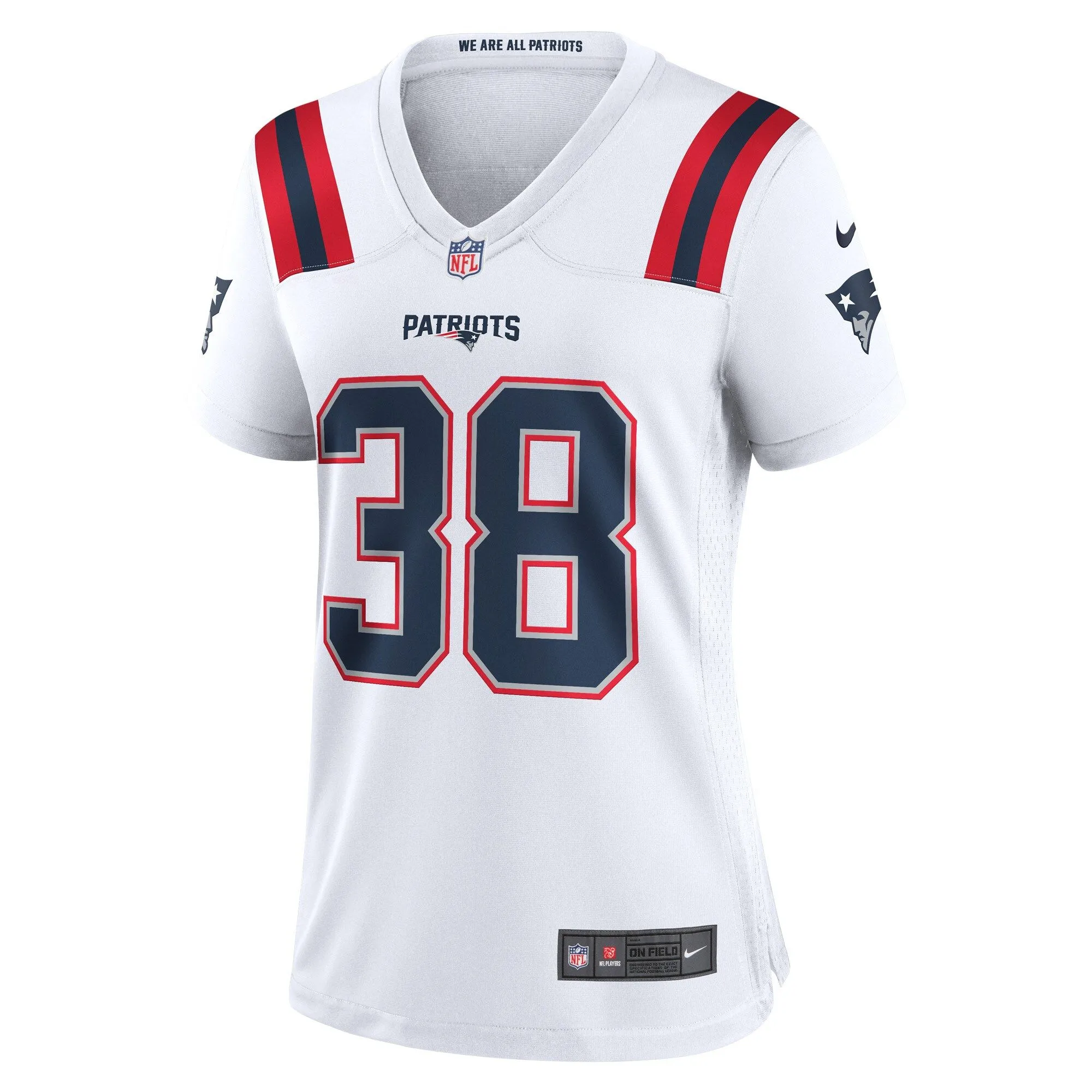 Rhamondre Stevenson New England Patriots  Women's Game Player Jersey - White